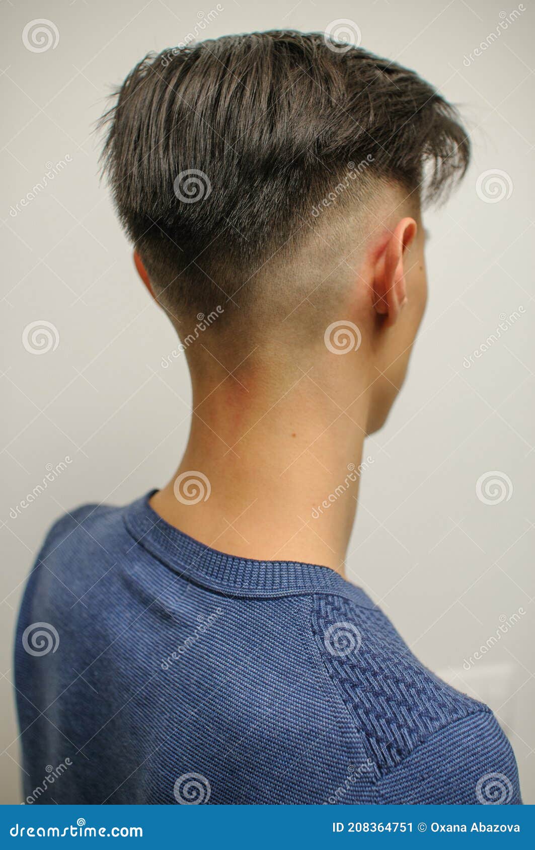 Short Haircut on a Young Man with Dark Hair Stock Image - Image of short,  people: 208364751