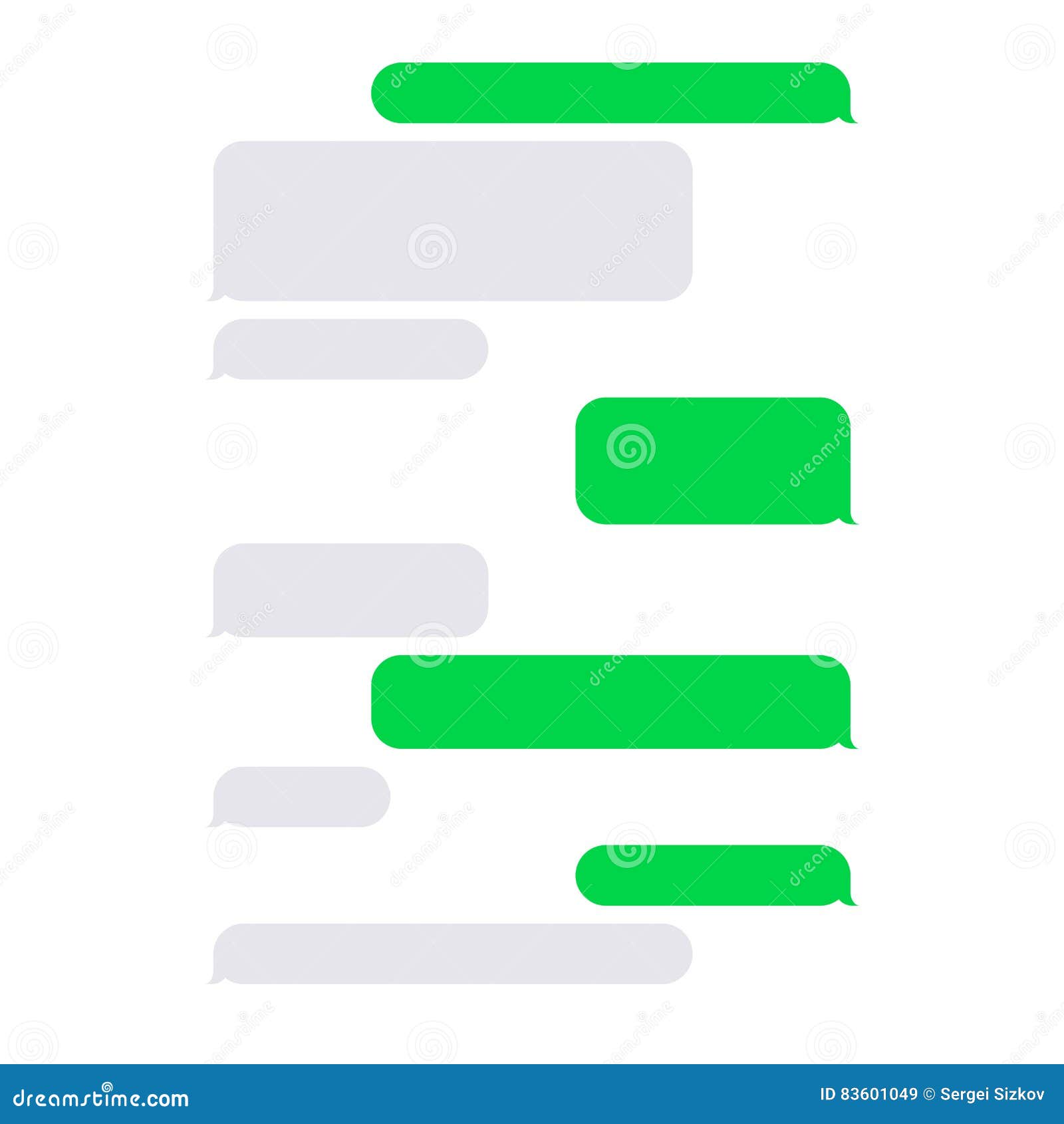 short message service sms blank bubbles set vector illustration 83601049