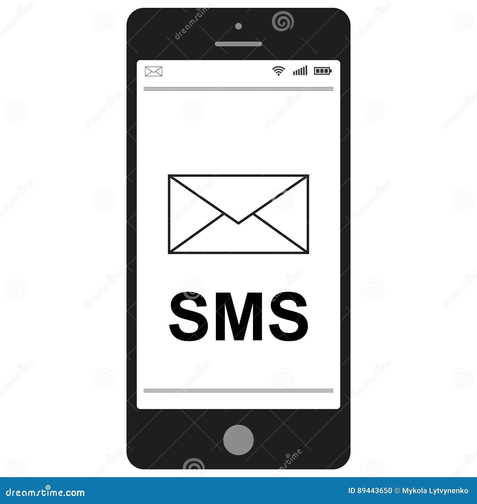 Short Message Service SMS Mobile Phone Stock Vector - Illustration of  cellphone, hand: 89443650