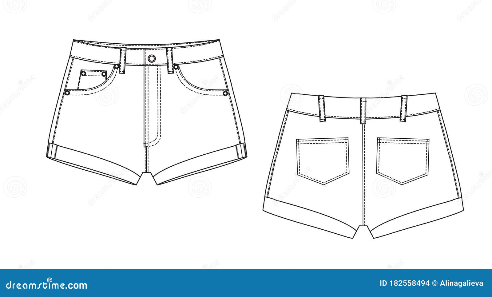 short fashion flat sketch template, Bermuda Shorts Template, Vector  Illustration of pant, Men's fashion shorts front and back view Stock Vector  | Adobe Stock
