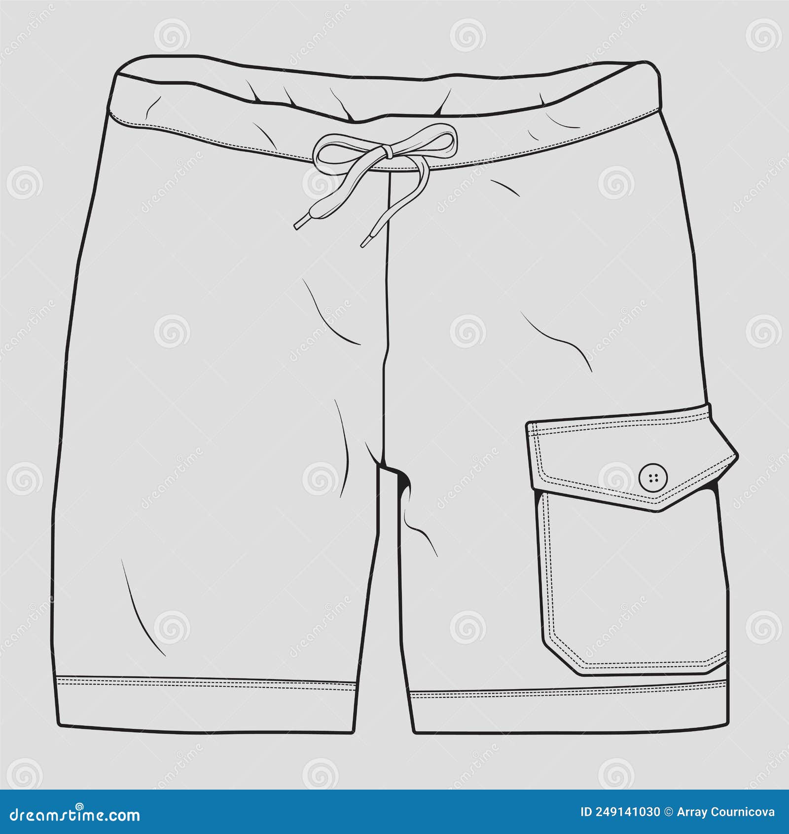 Short Pants Outline Drawing Vector, Short Pants in a Sketch Style ...