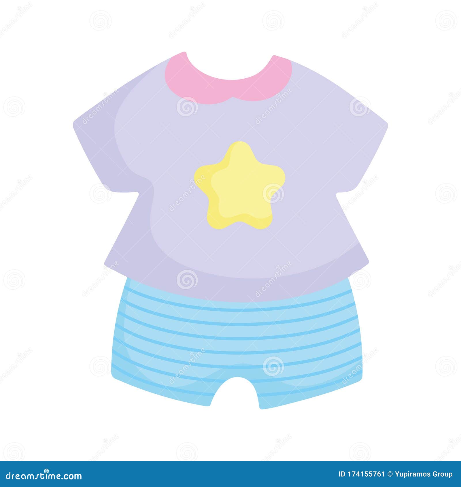 Short Pants and Shirt Kids Fashion Clothes Icon Stock Vector ...