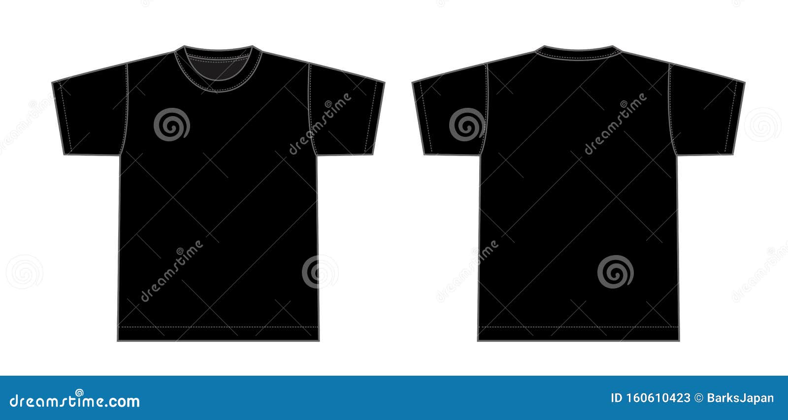 Short-sleeve T Shirts Template Illustration / Black Stock Vector ...