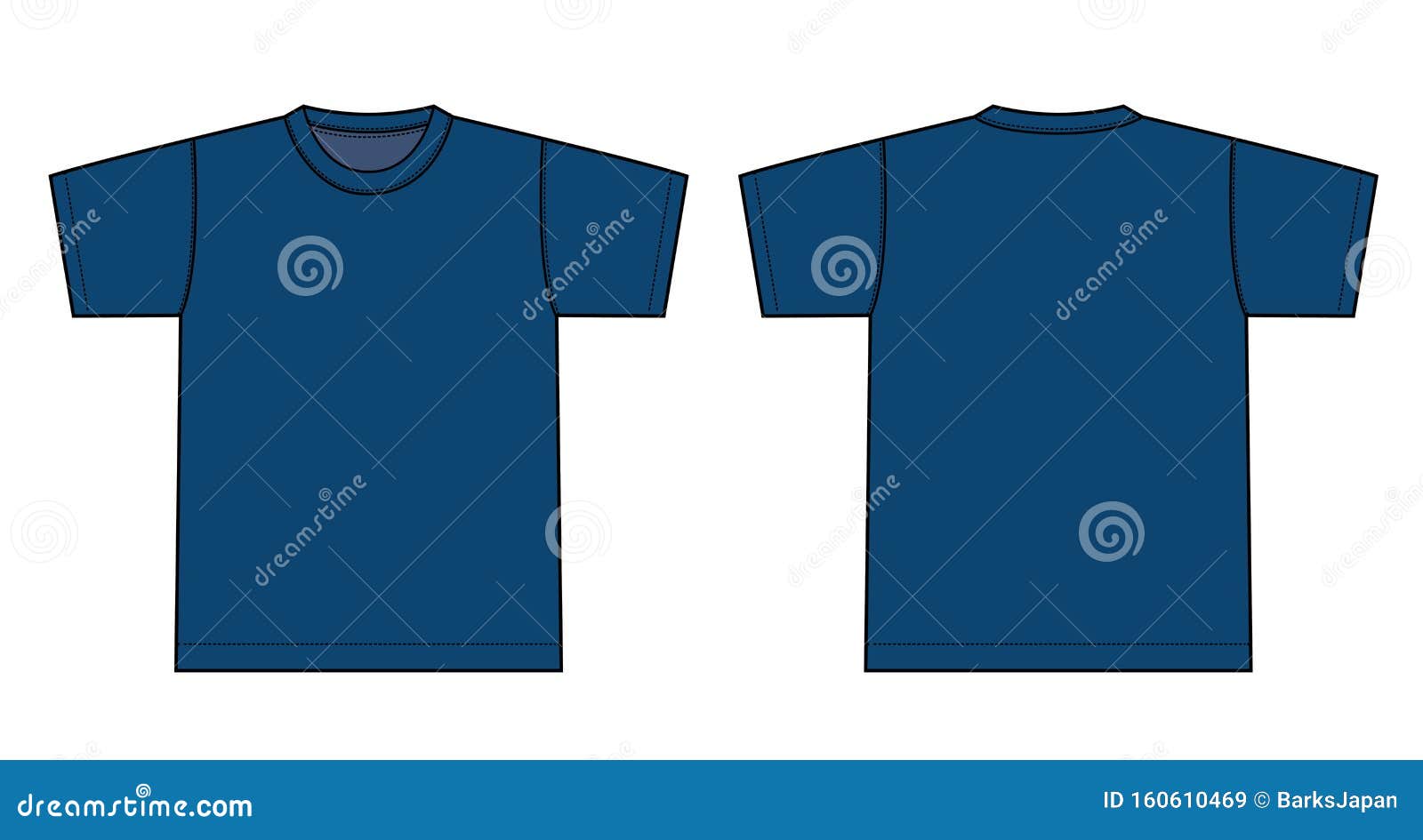Download Short-sleeve T Shirts Template Illustration / Navy Blue ...