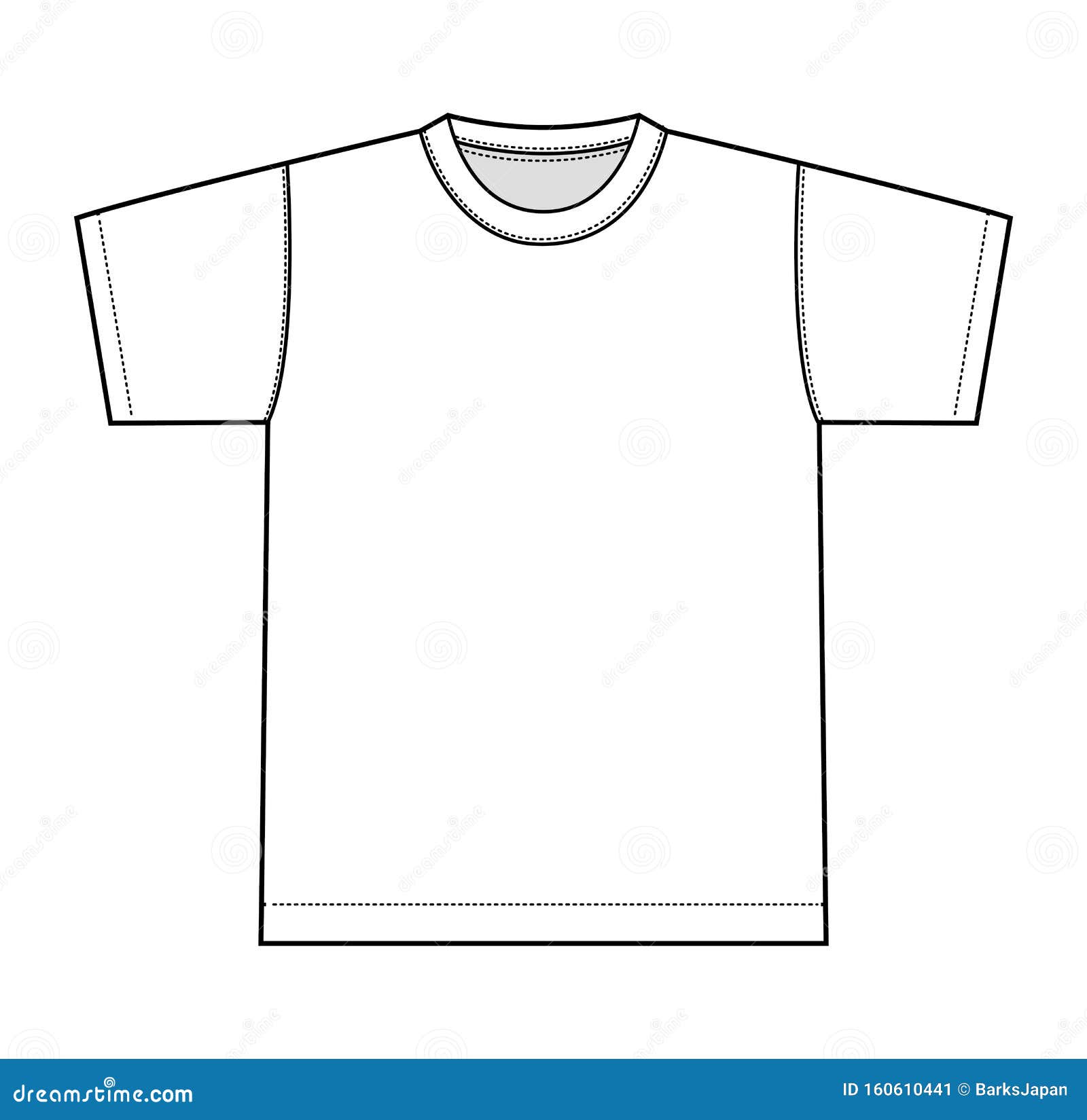 Short-sleeve T Shirts Template Illustration /white / Front only Stock