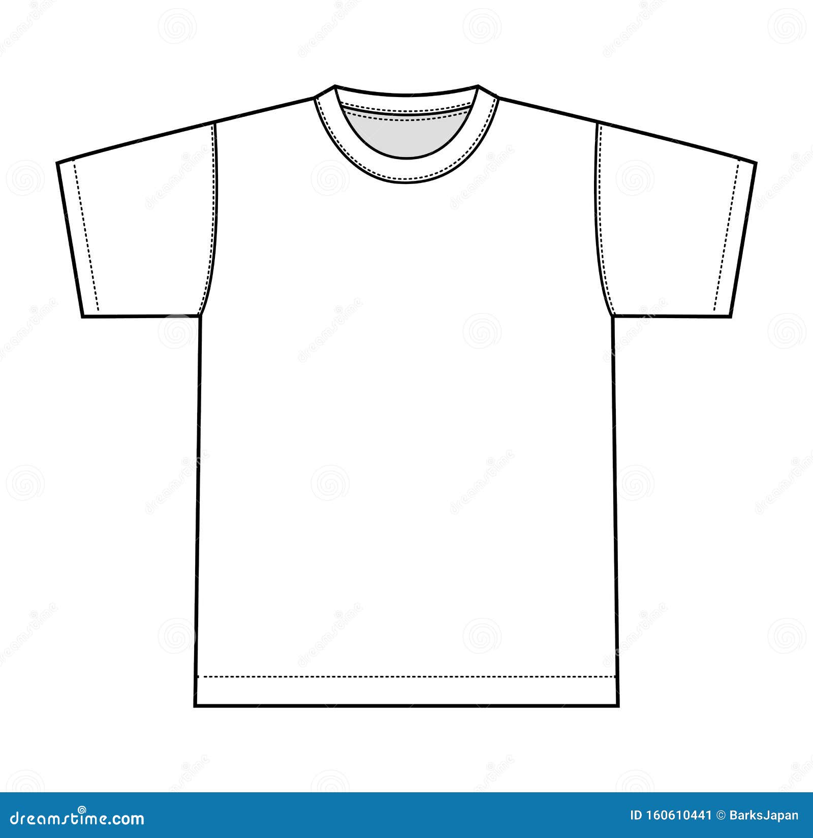 Short-sleeve T Shirts Template Illustration /white / Front only Stock ...