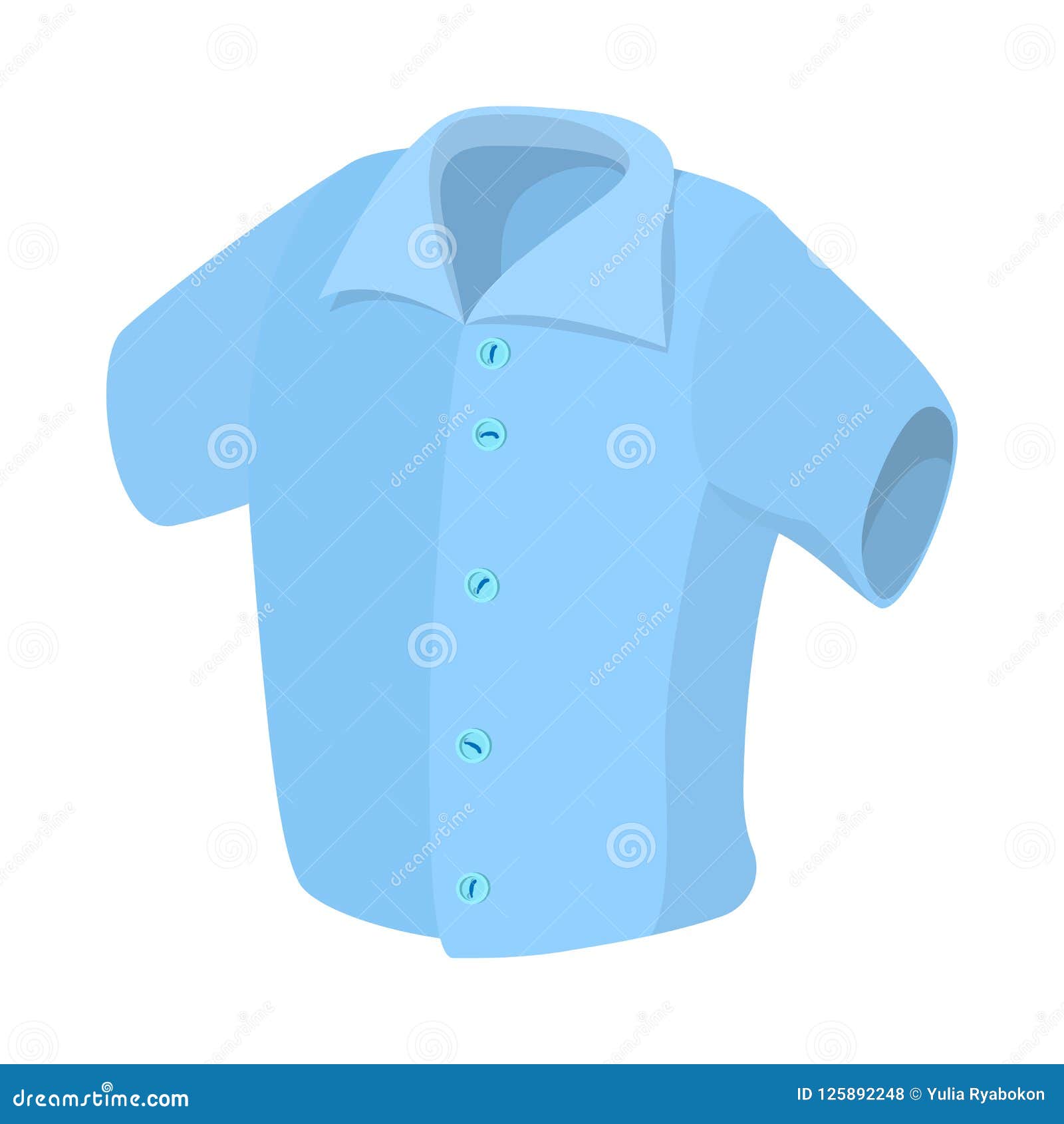 Short Sleeved Men Shirt Icon, Cartoon Style Stock Illustration ...