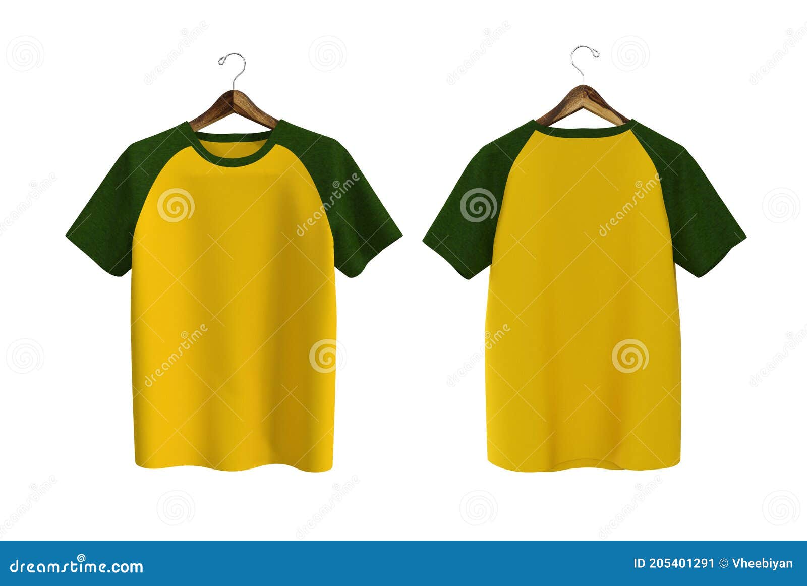 Download Short Sleeves Raglan T Shirt Mockup In Front And Back Views Stock Illustration Illustration Of Mock Background 205401291