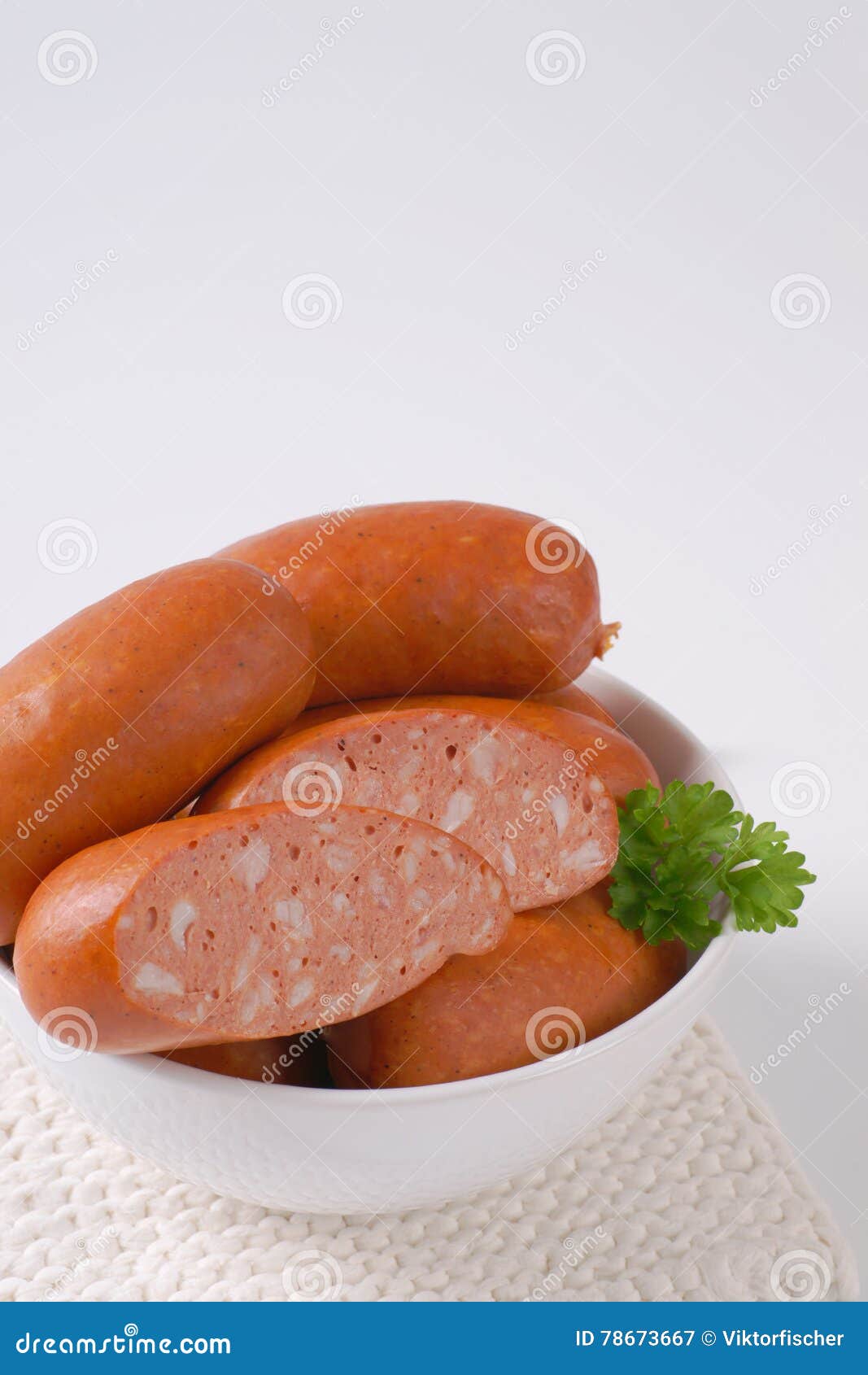Short thick sausages stock image. Image of pile, short 78673667