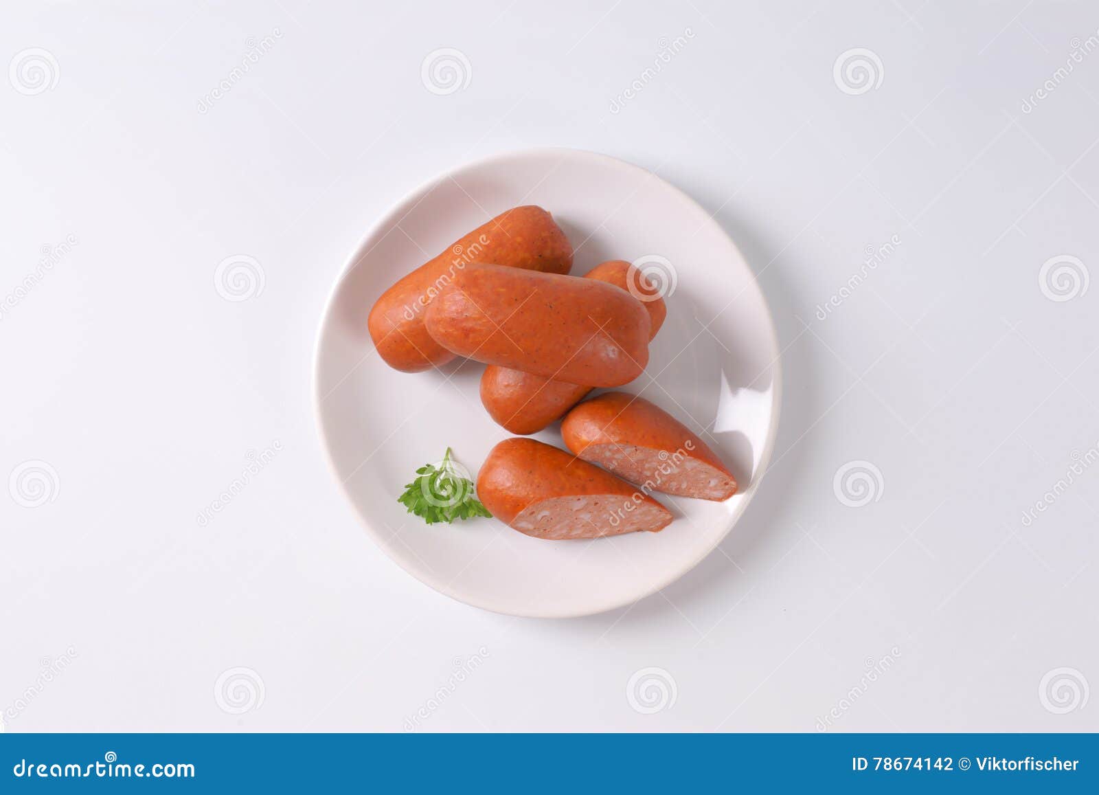 Short thick sausages stock photo. Image of piece, chicken 78674142