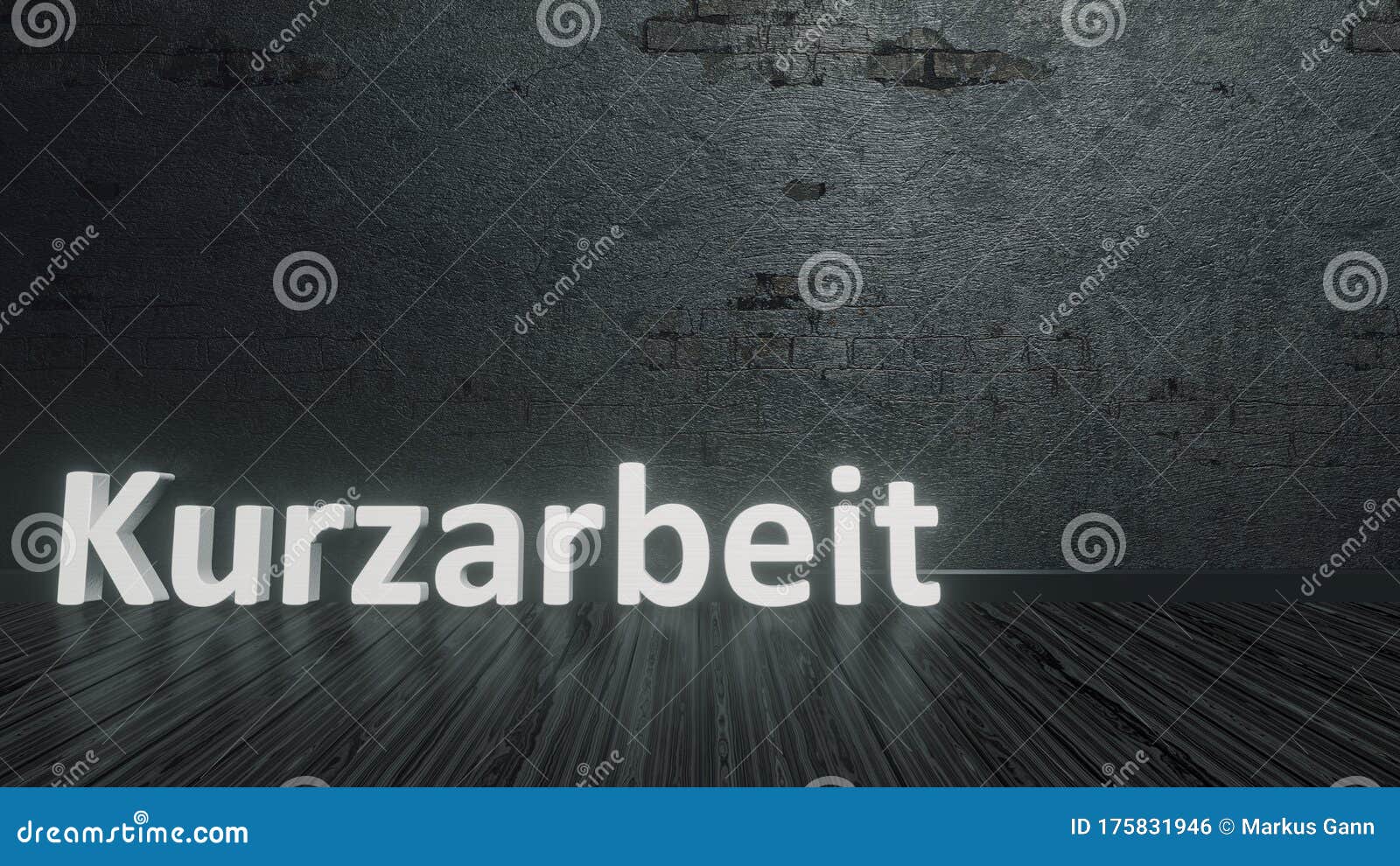 Shorttime Work In German Language On A Black Floor Stock Illustration