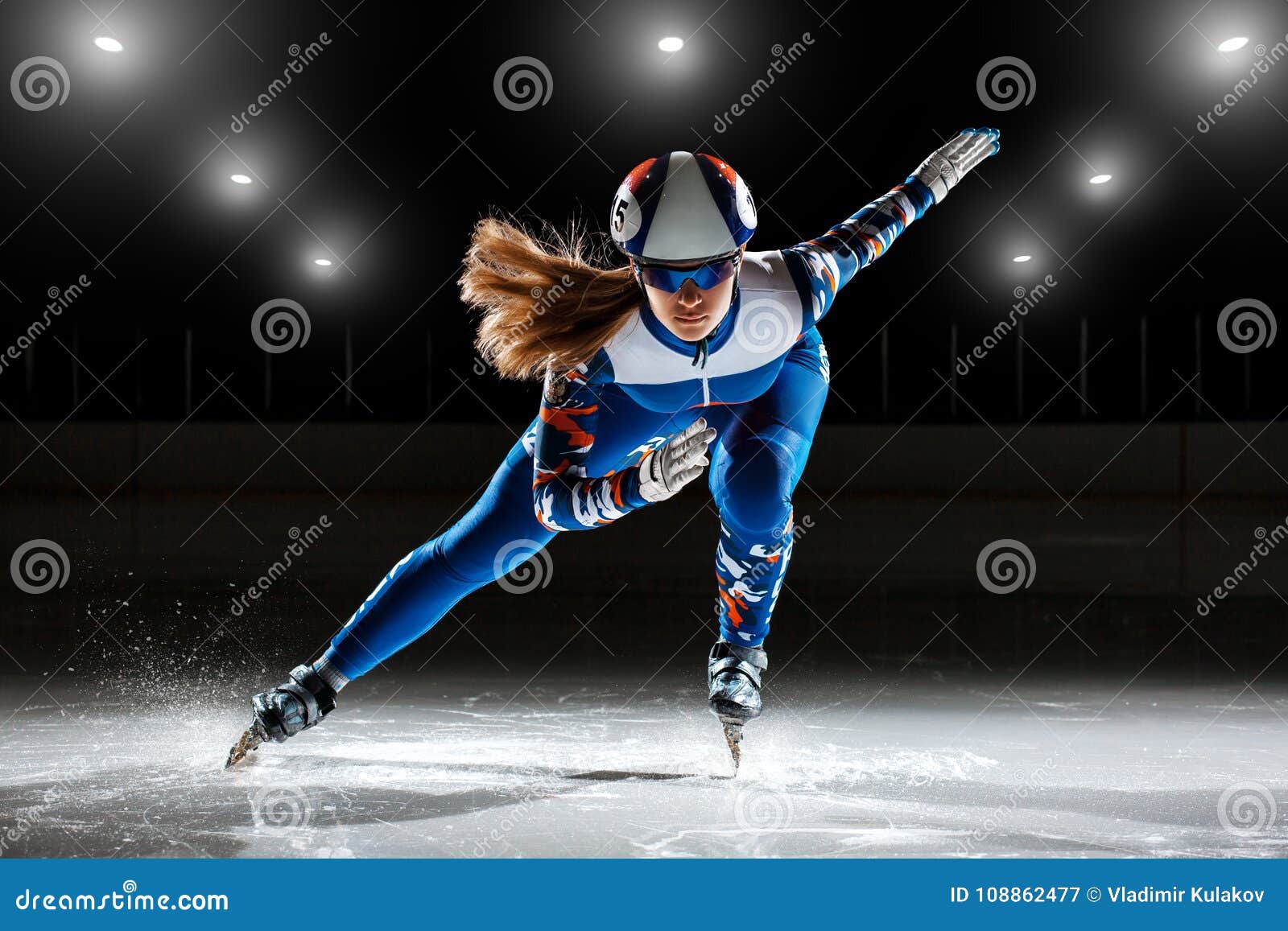 short track athlete on ice