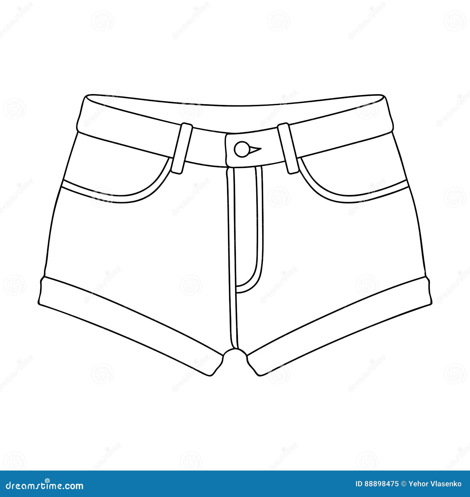 Basketball Shorts Outline Sketch Coloring Page