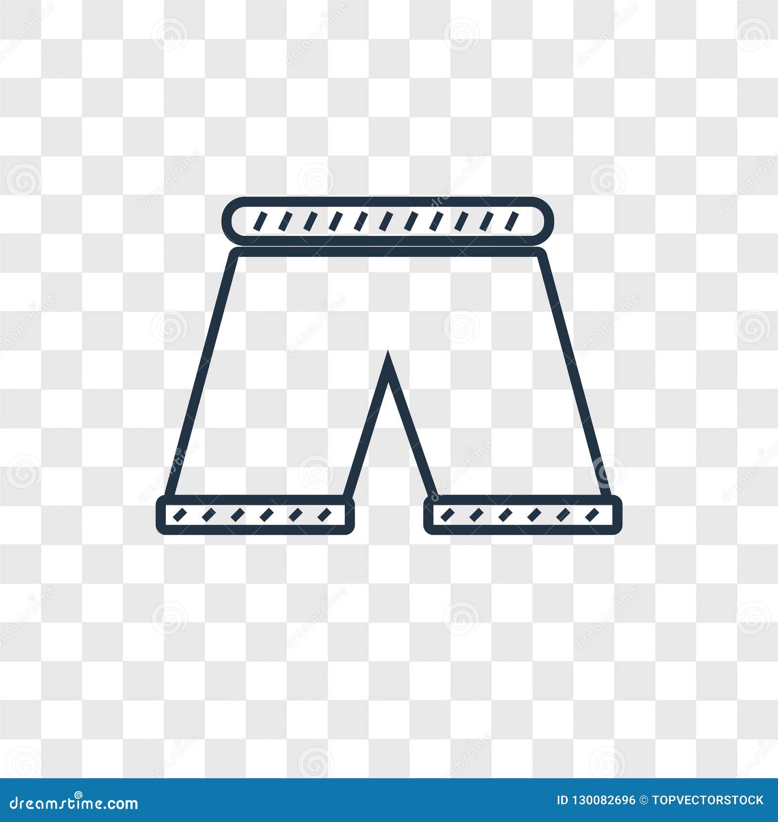 Shorts Concept Vector Linear Icon Isolated on Transparent Background ...