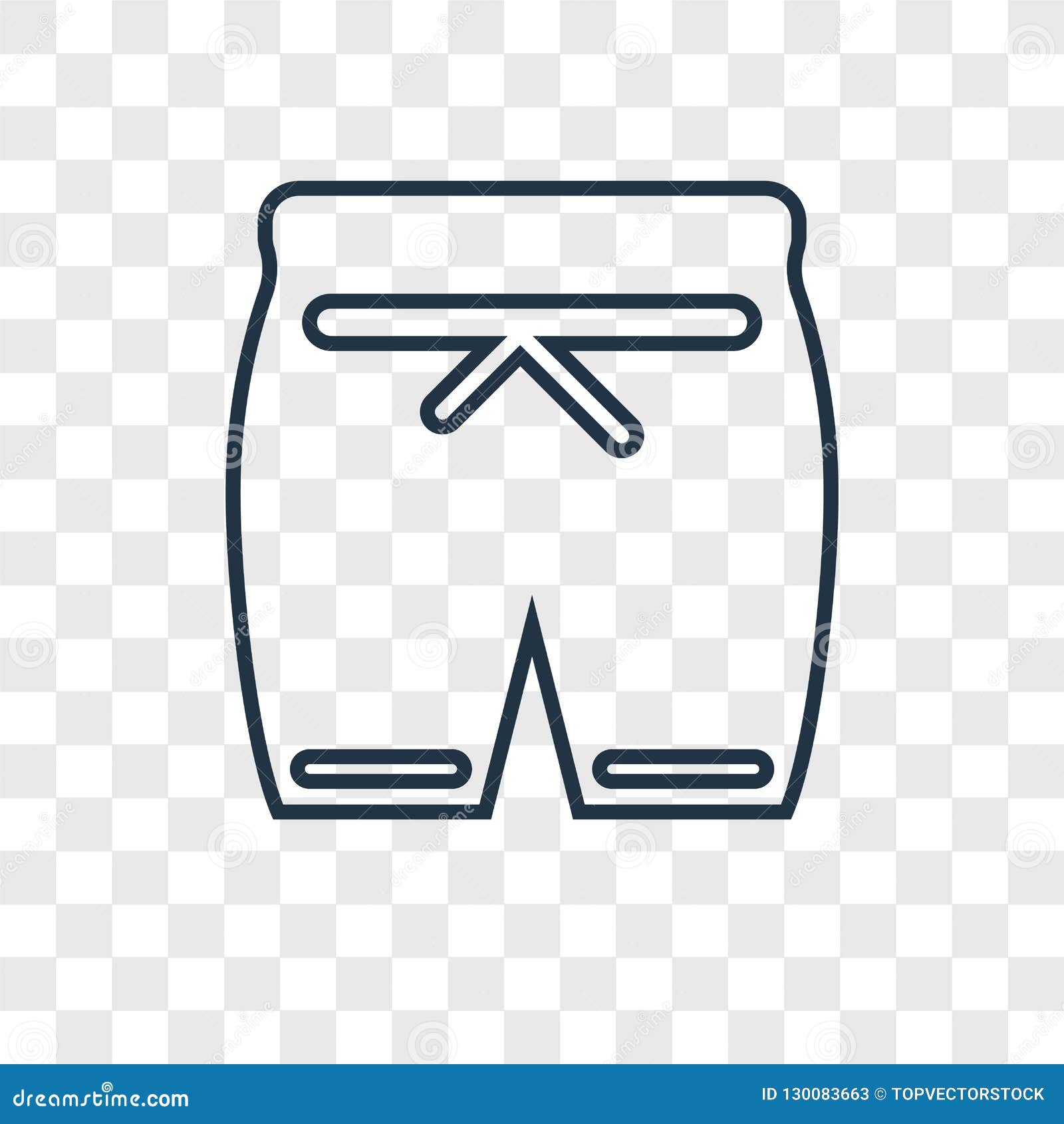 Shorts Concept Vector Linear Icon Isolated on Transparent Background ...