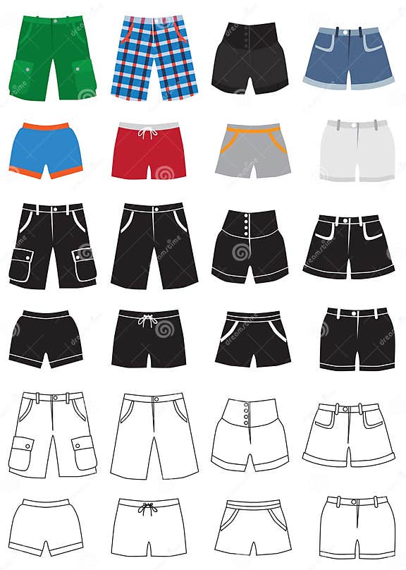 Shorts fashion icons stock illustration. Illustration of symbol - 91864559