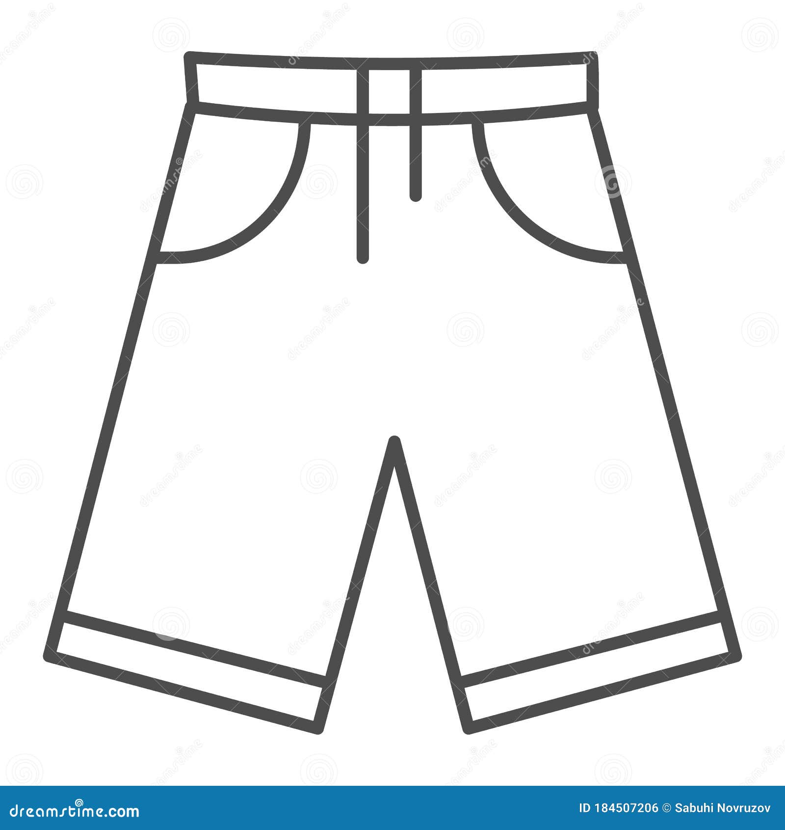 Shorts Thin Line Icon, Summer Concept, Men Bermuda Shorts Sign On White ...