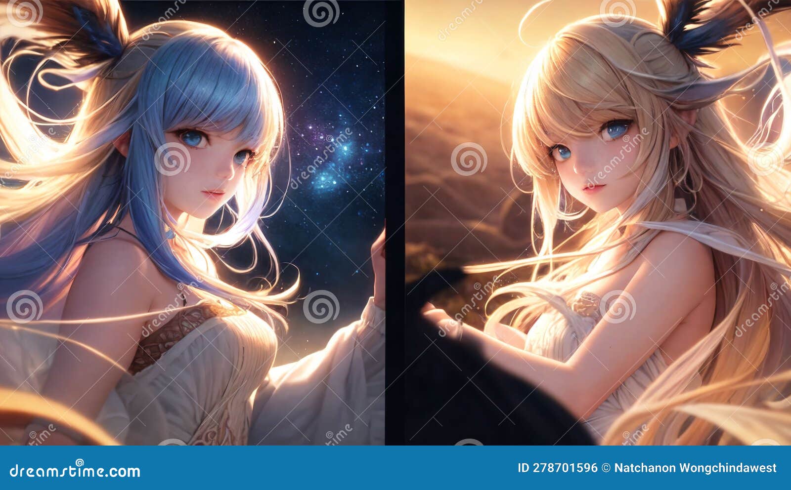 2 Shot of Anime Girls Smiling at the Camera during Nighttime. Generative AI  Illustration Stock Illustration - Illustration of camera, girl: 278701602