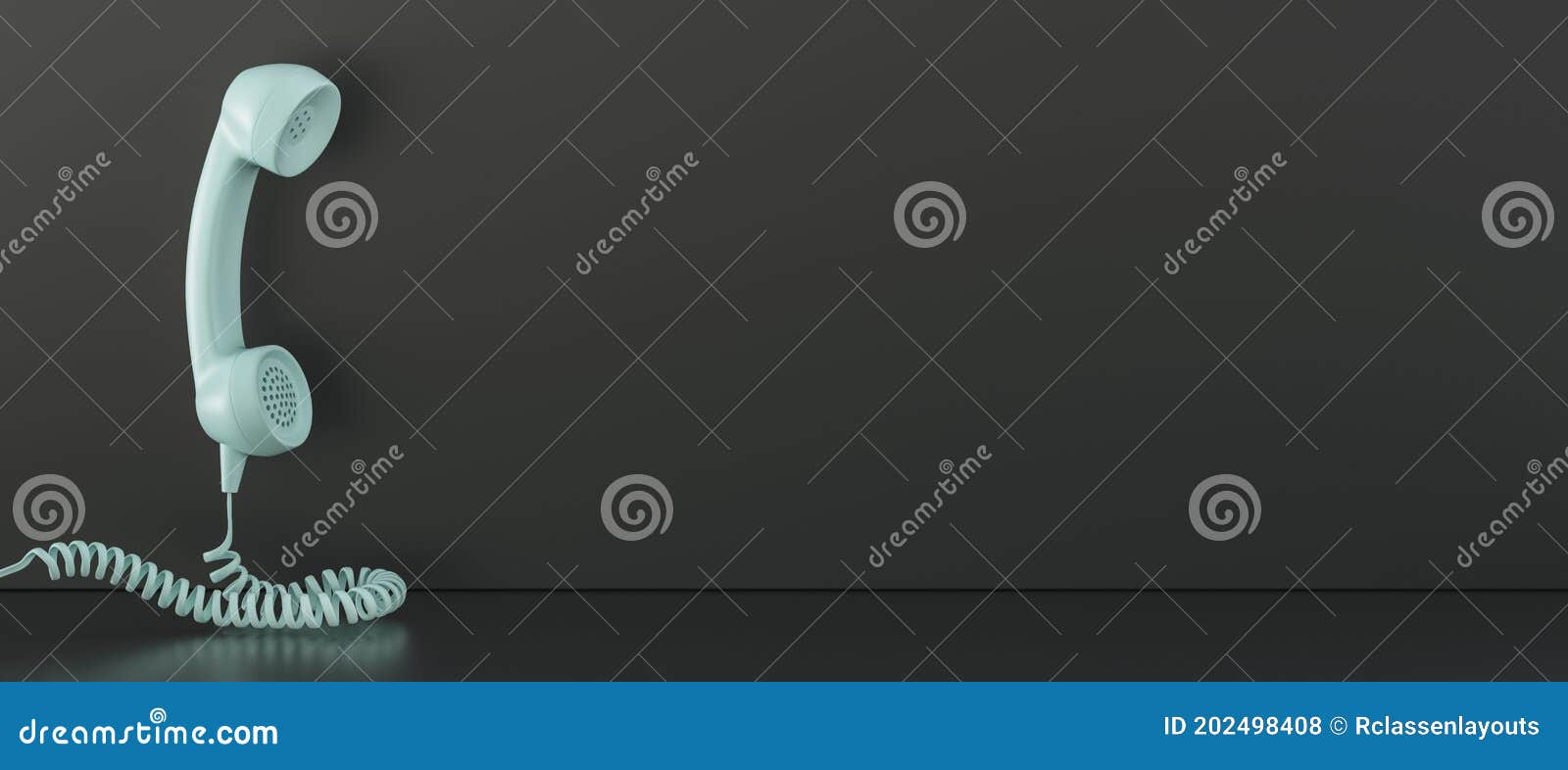 Shot of a Blue Landline Telephone Receiver with Copy Space for