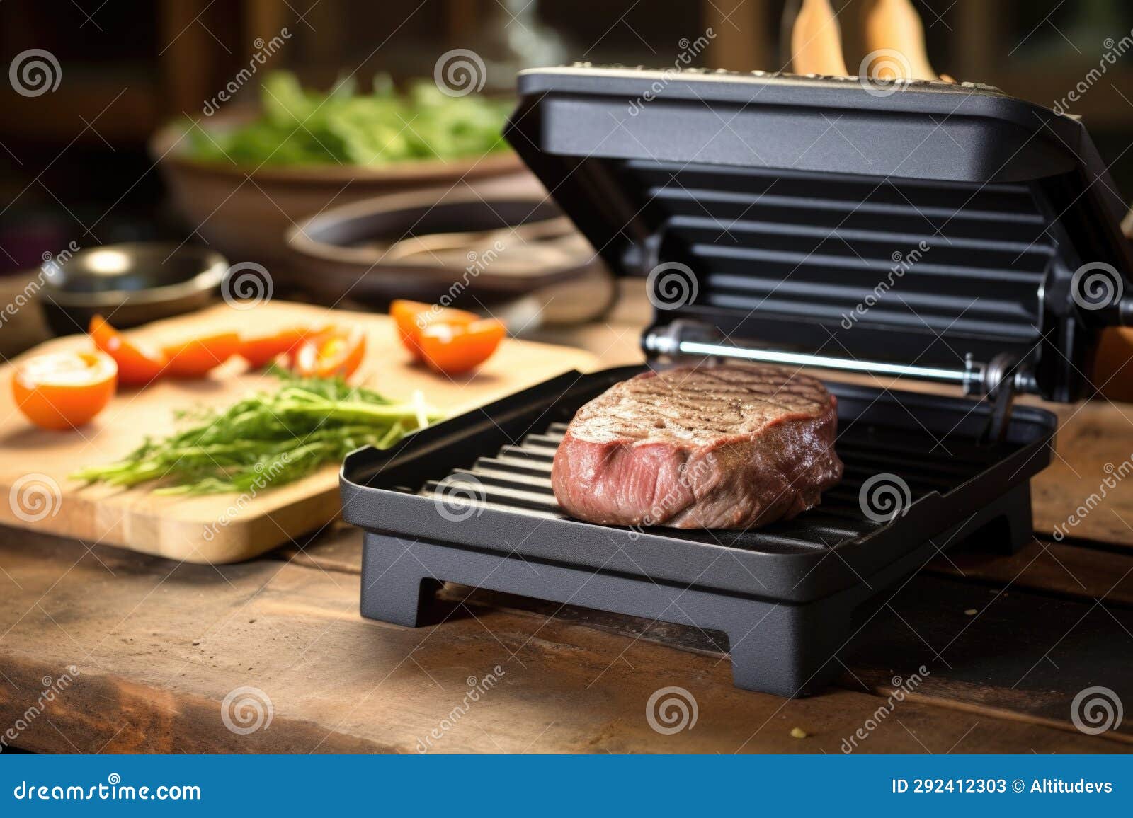 Shot of Cast Iron Sandwich Press on a Grill Stock Image Image of
