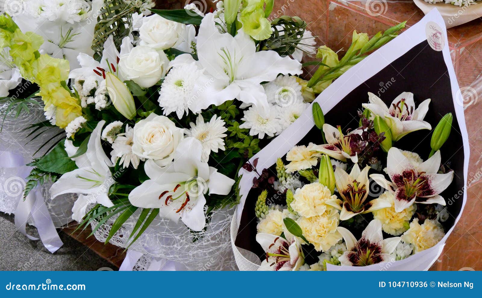 Shot of Flower & Candle Used for a Funeral Stock Photo Image of funeral, handle 104710936