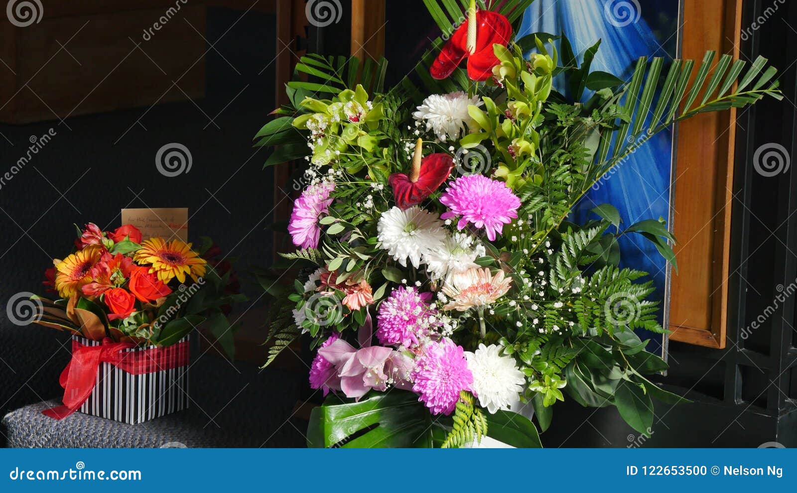 Flower and Candle Used for a Funeral Stock Photo Image of goodbye