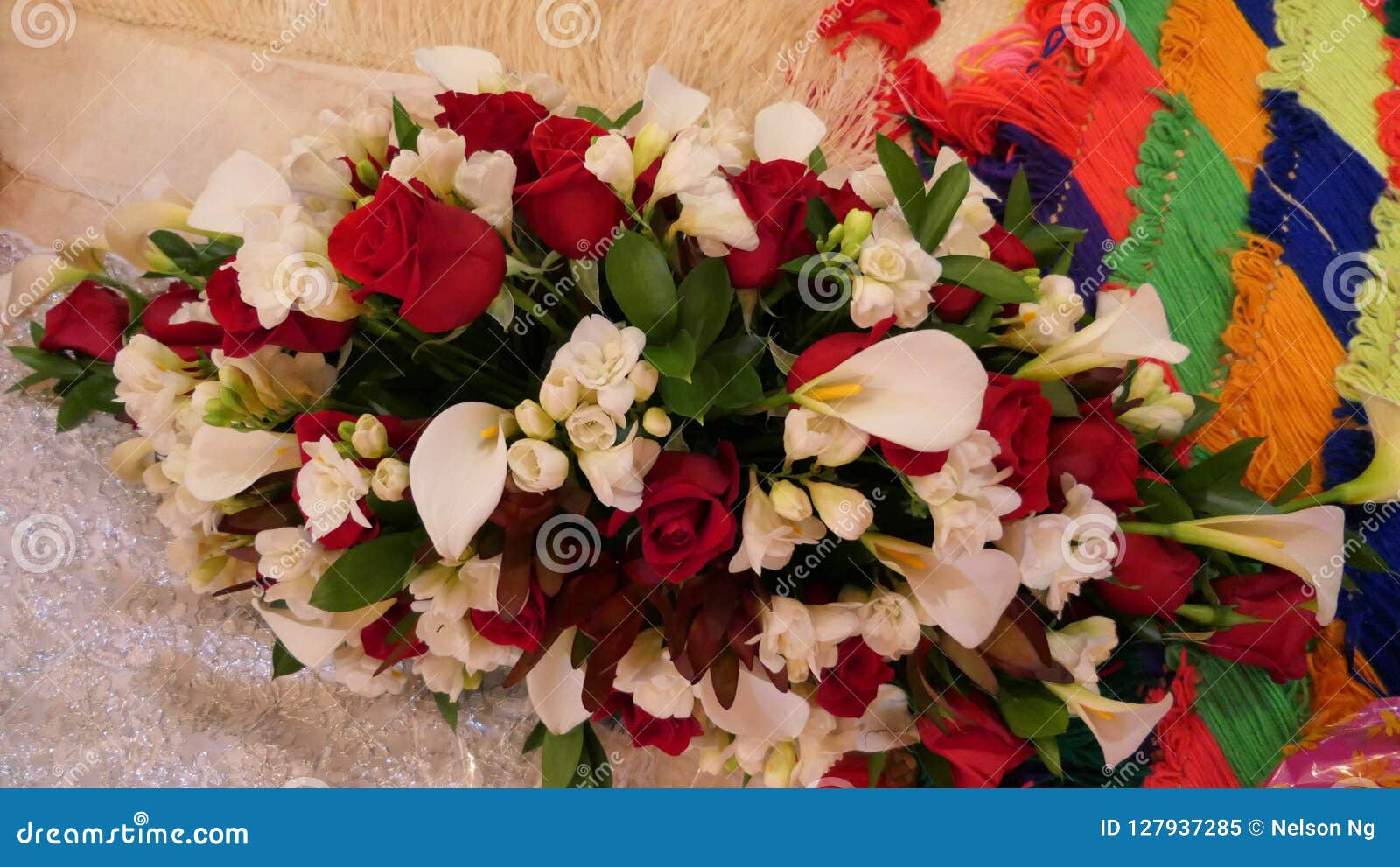 Flower and Candle Used for a Funeral Stock Image Image of coffin