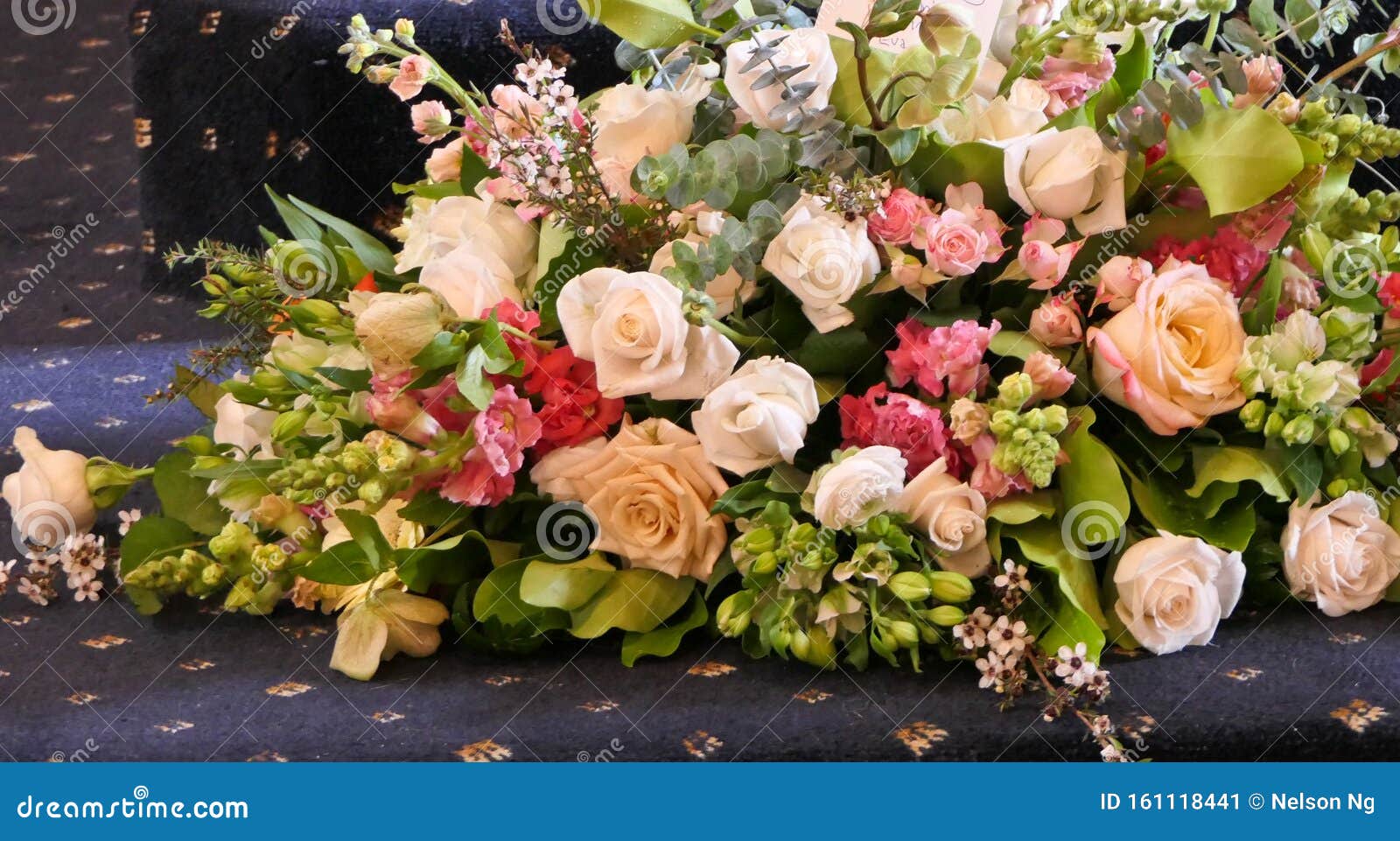 Shot of Flowers Used for a Funeral Service Stock Image Image of