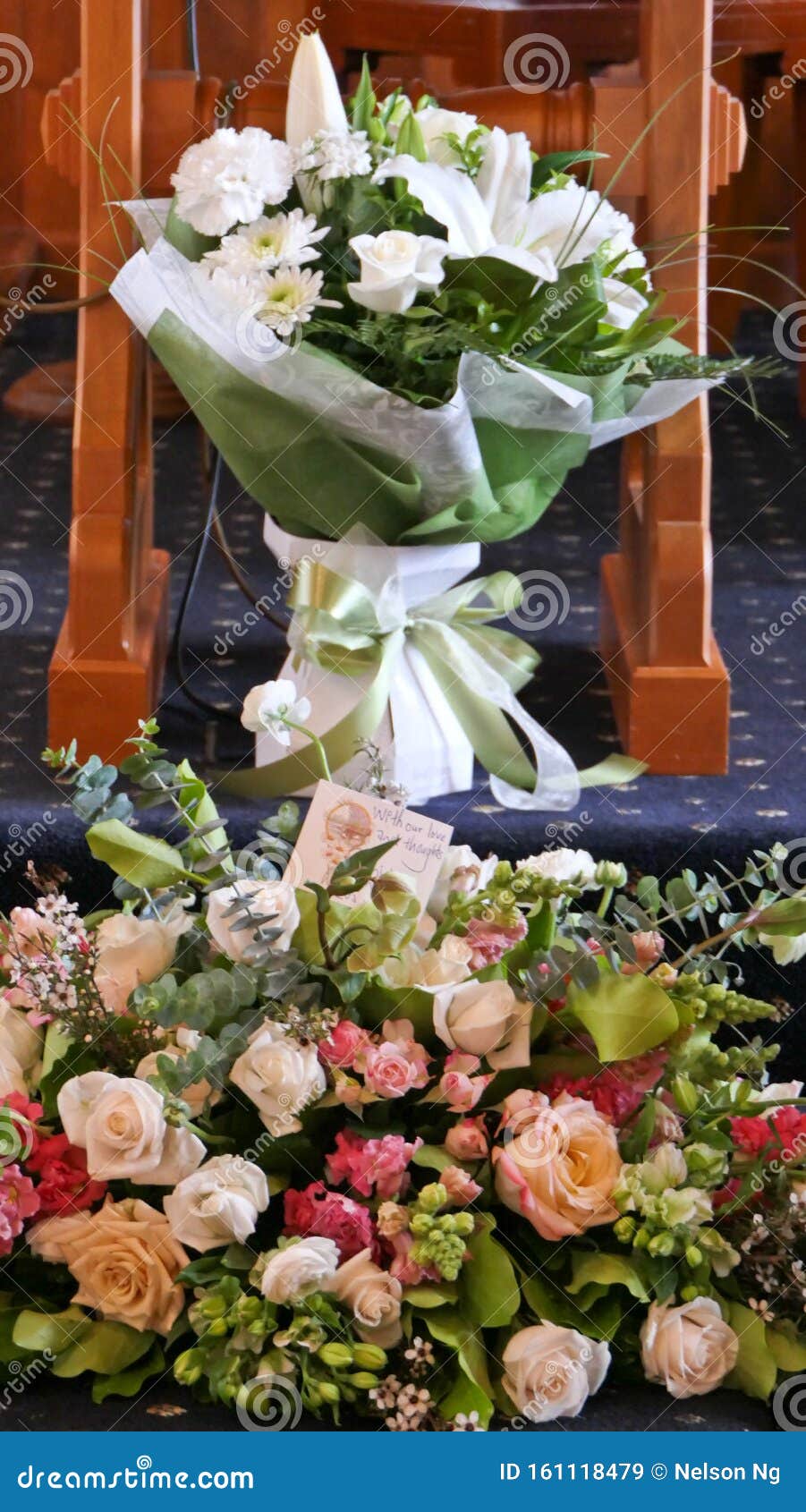 Shot of Flowers Used for a Funeral Service Stock Image Image of mourn