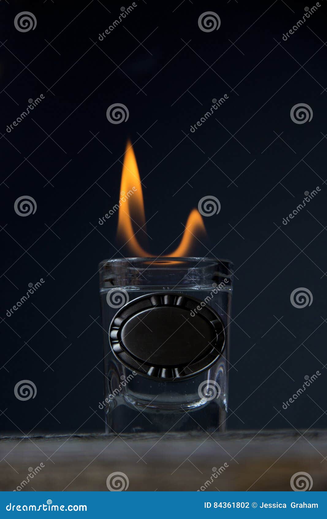 Shot glass on fire stock photo. Image of flaming, fire 84361802