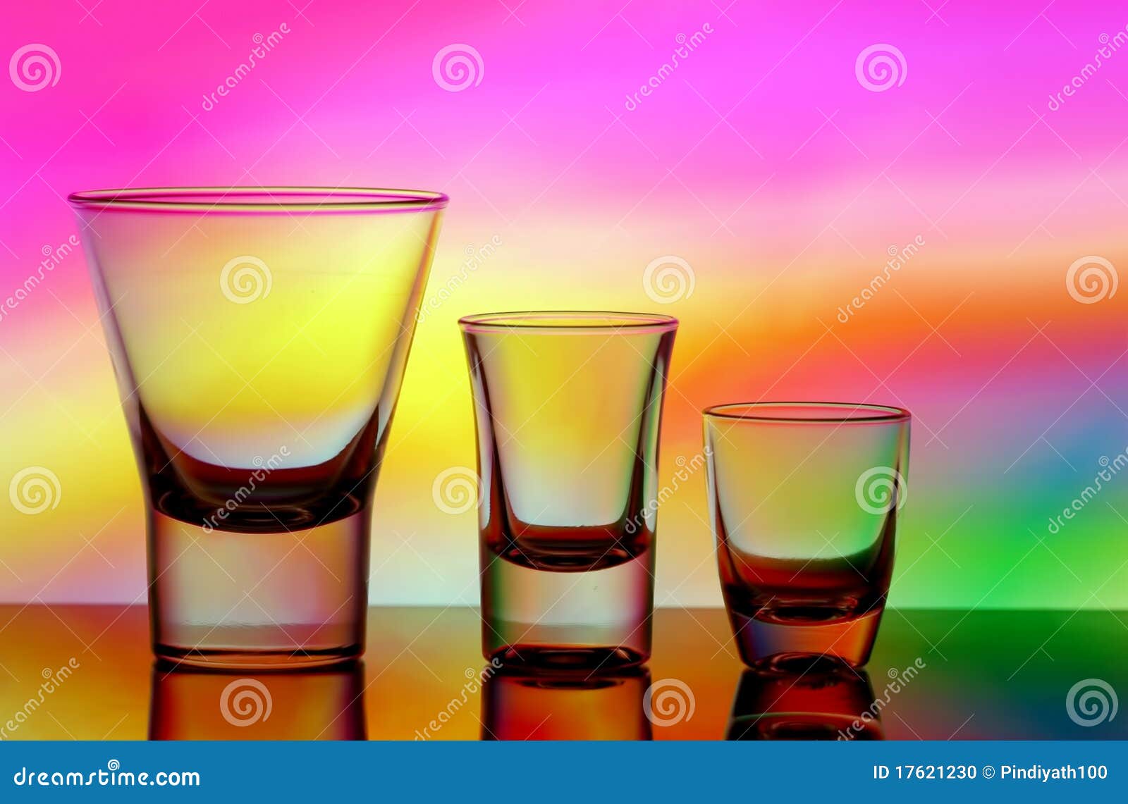 Shot Glasses With Orange Flavoured Alcoholic Shots RoyaltyFree Stock