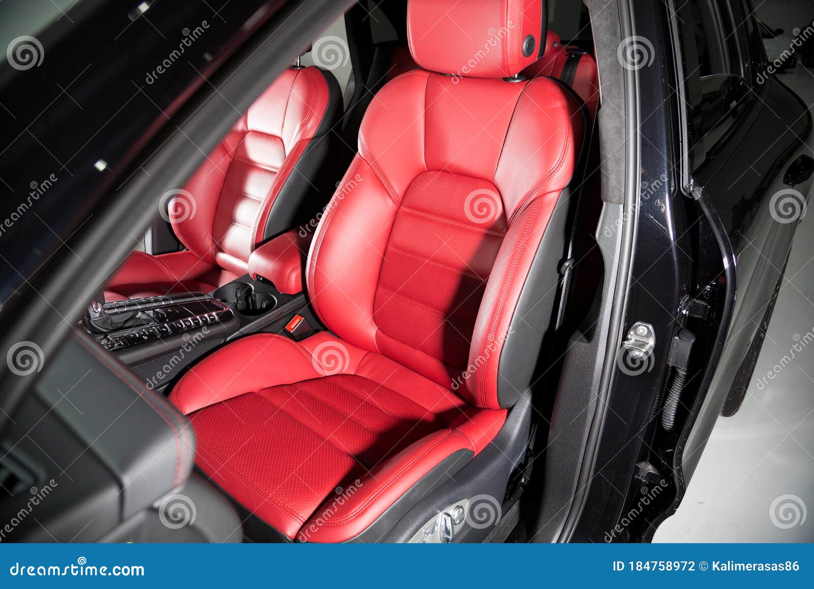 Shot of Red Leather Seats of SUV Car Stock Photo Image of automobile, seats 184758972