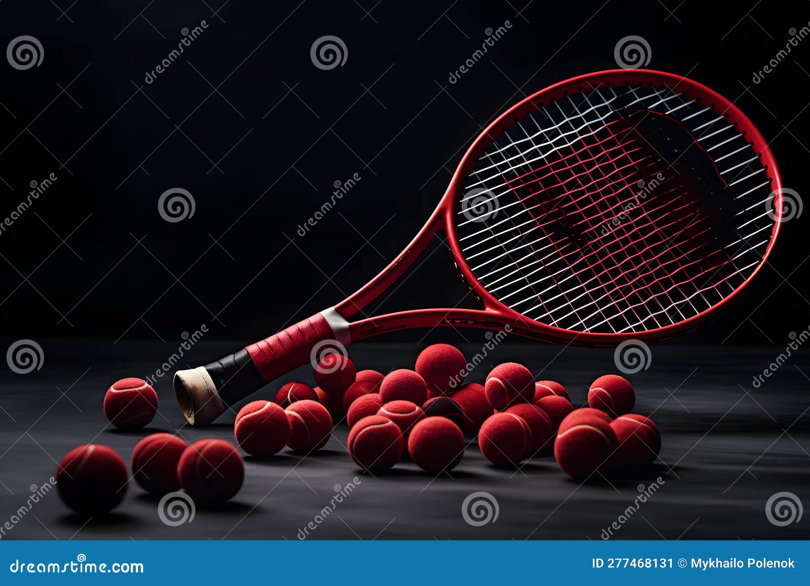 A Shot of a Tennis Racket and a Tennis Ball. Neural Network AI