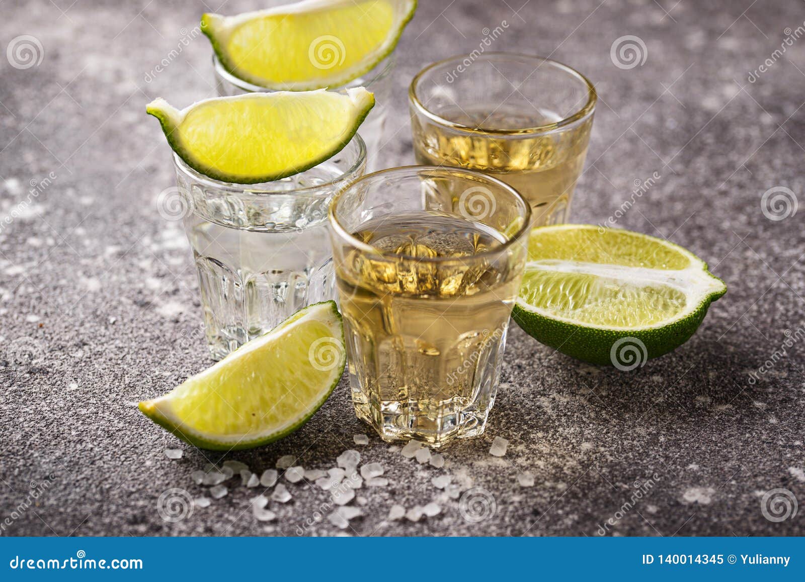 Shots of Silver and Gold Tequila Stock Image - Image of lime, alcohol ...