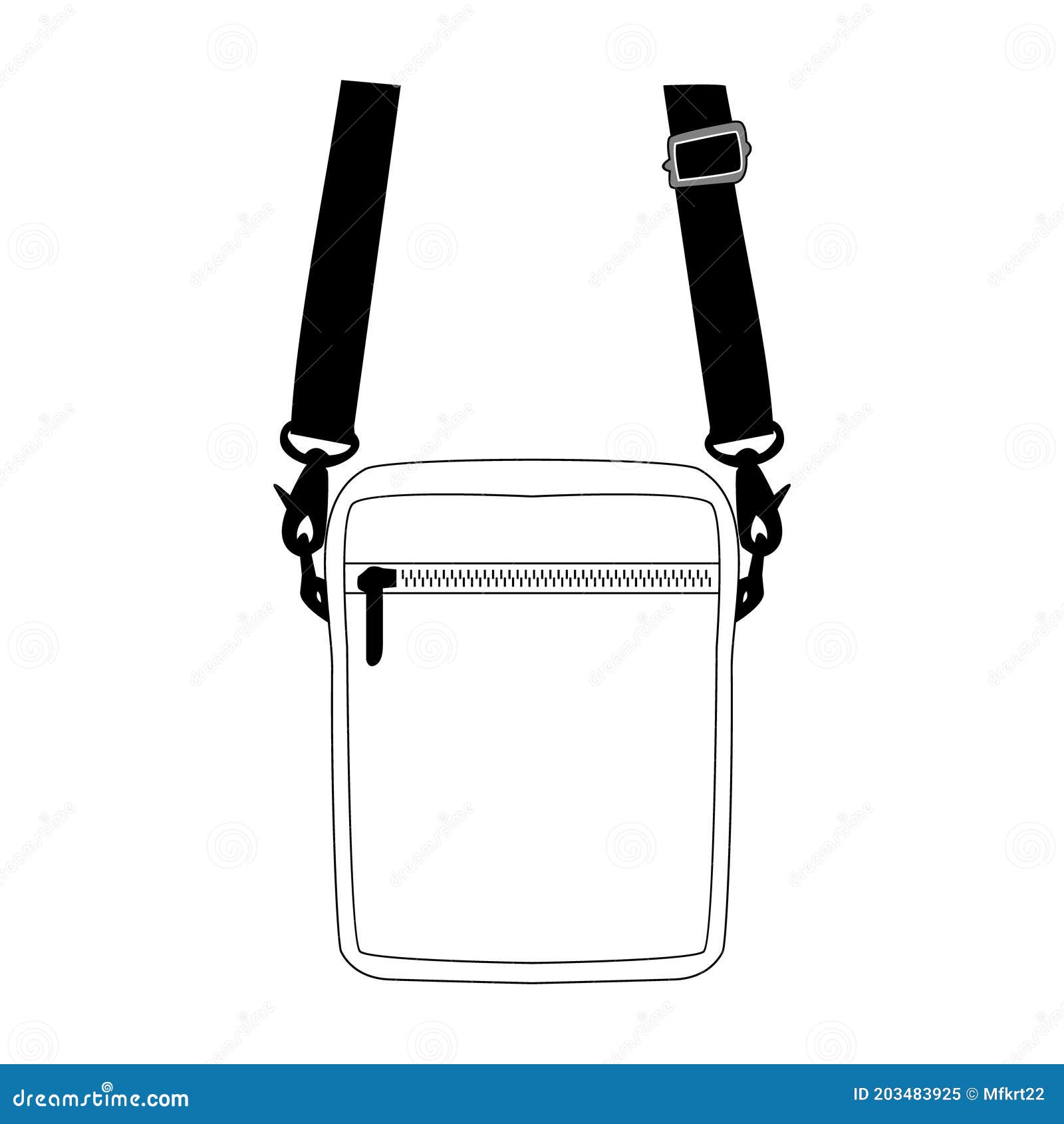 Shoulder Bag Zipper Vector Illustration Flat Sketches Template Stock ...