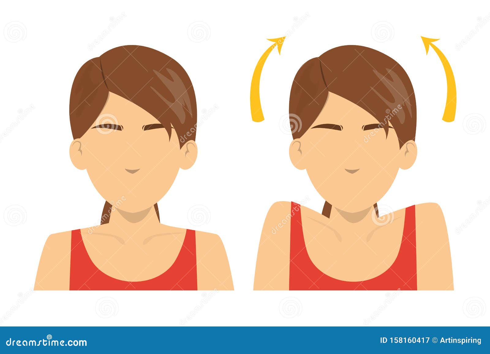 Shoulder Shrug Exercise Stretch To Relieve Neck Pain Cartoon Vector shoulder-shrug-exercise-stretch-to-relieve-neck-pain-cartoon-vector