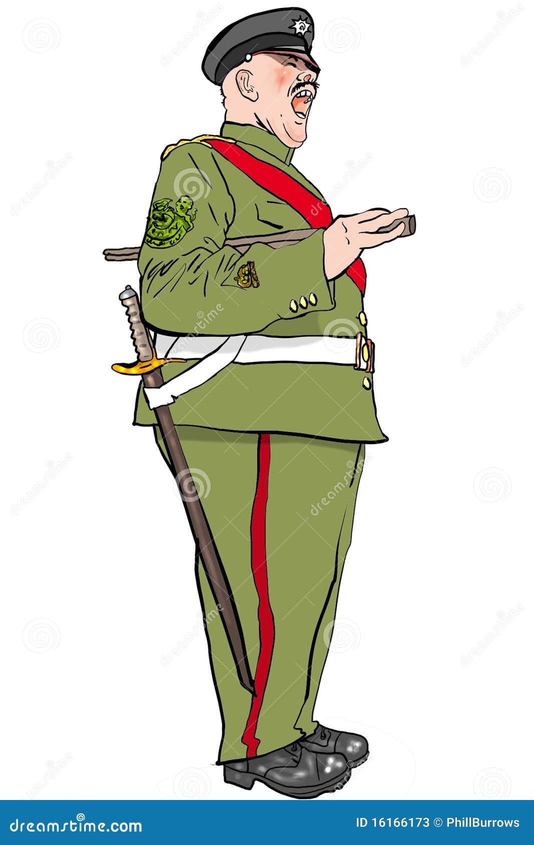 Shouting soldier stock illustration. Illustration of major 16166173