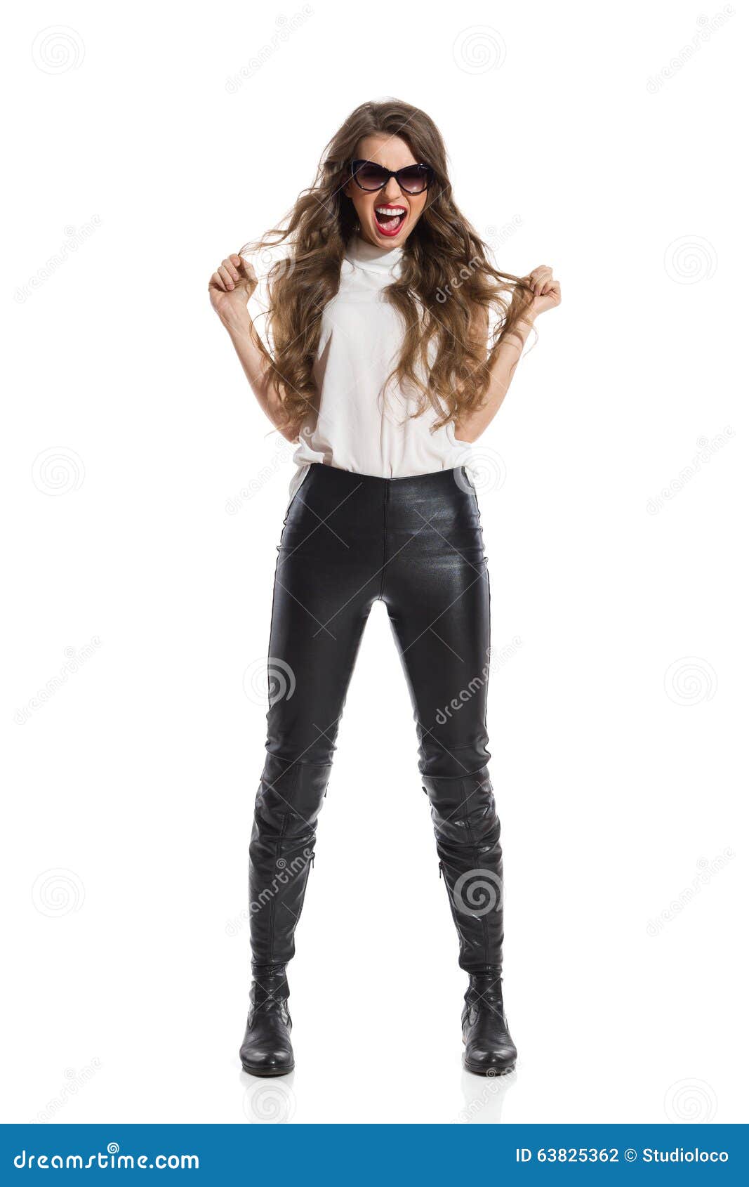 women in leather trousers