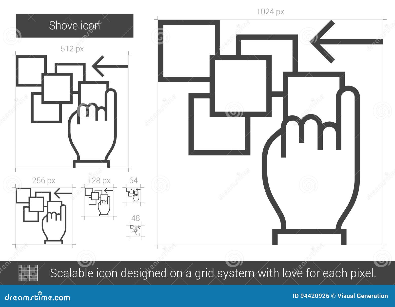 shove line icon.