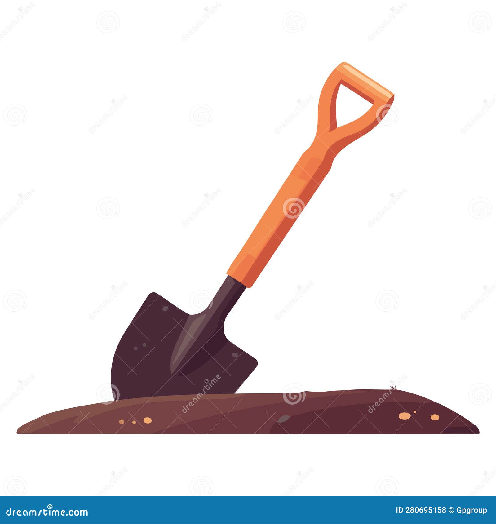 Shovel on the dirt stock vector. Illustration of working 280695158