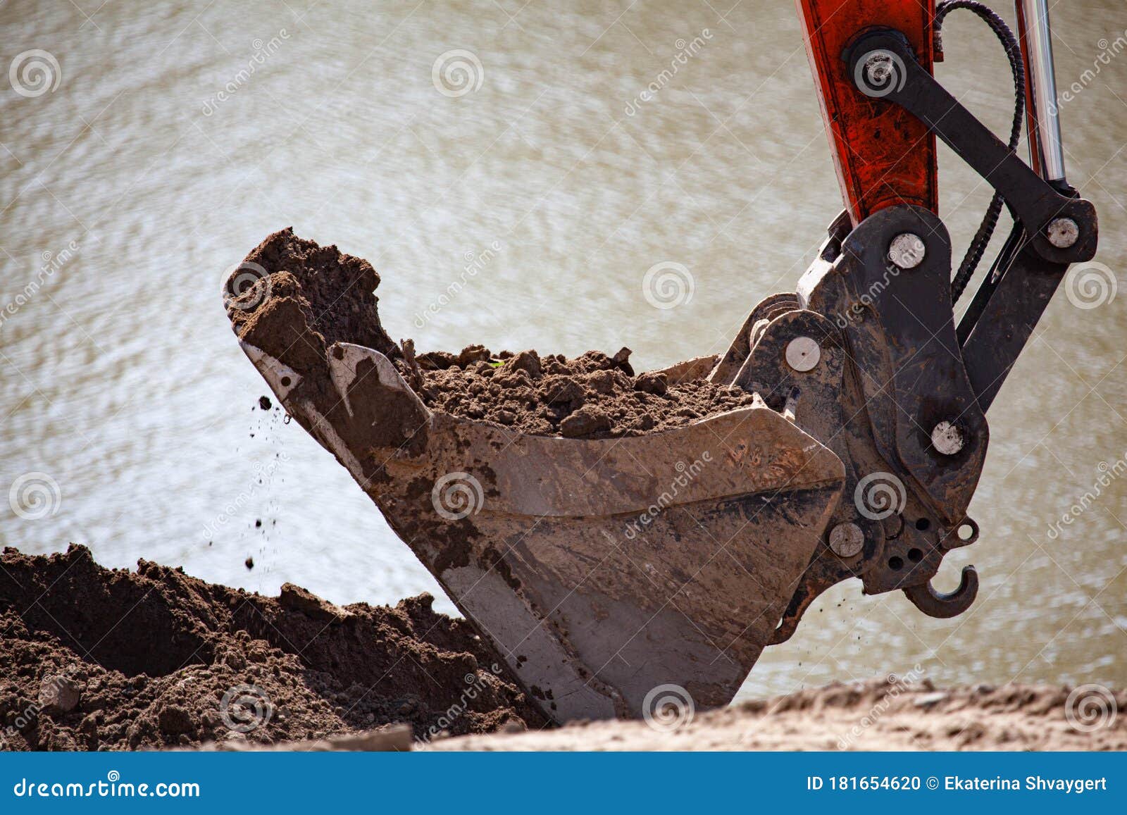 Shovel of Excavator is Digging the Earth Stock Photo Image of tractor