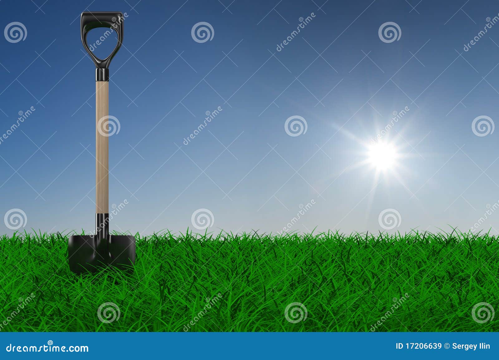 shovel on grass. garden tool
