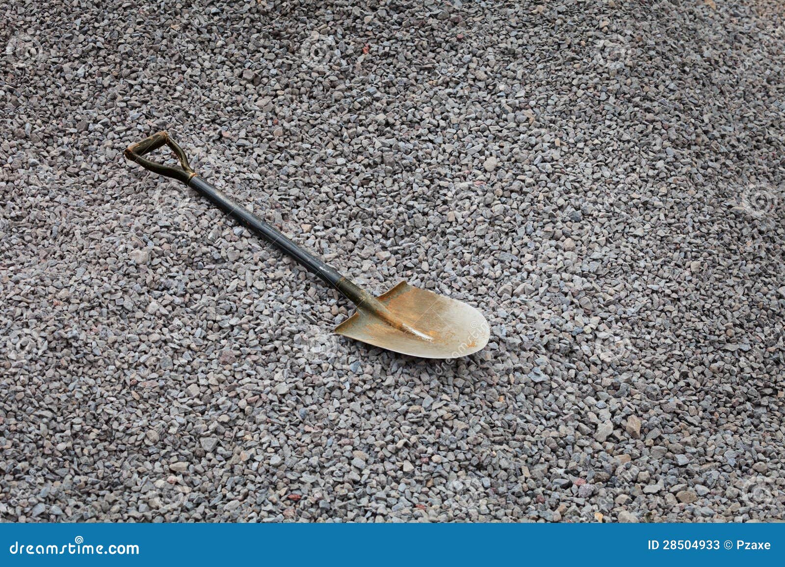 Shovel on the Gravel Road Works Stock Image Image of large, dirty
