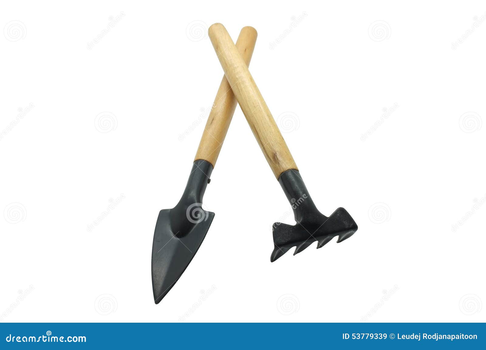 Shovel and Rake, Collection of Gardening Tools Stock Image Image of