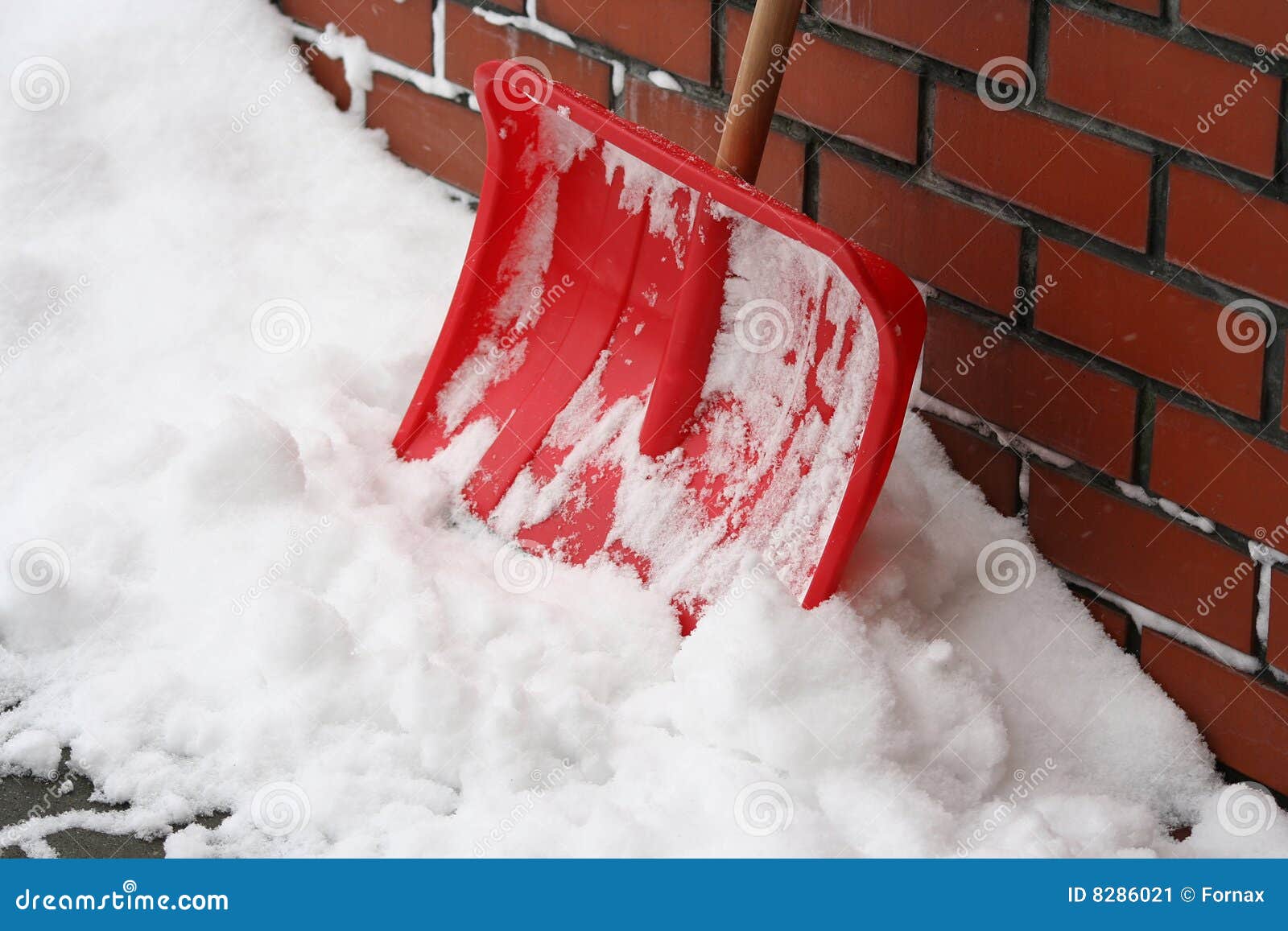 Shovel on a snow stock image. Image of snowfall, road 8286021