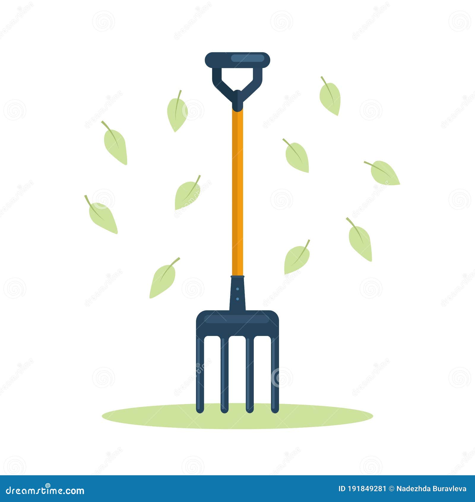 Shovel, Spade, Pitchfork, Farm Fork Isolated on Background. Garden Tools, Digging Element