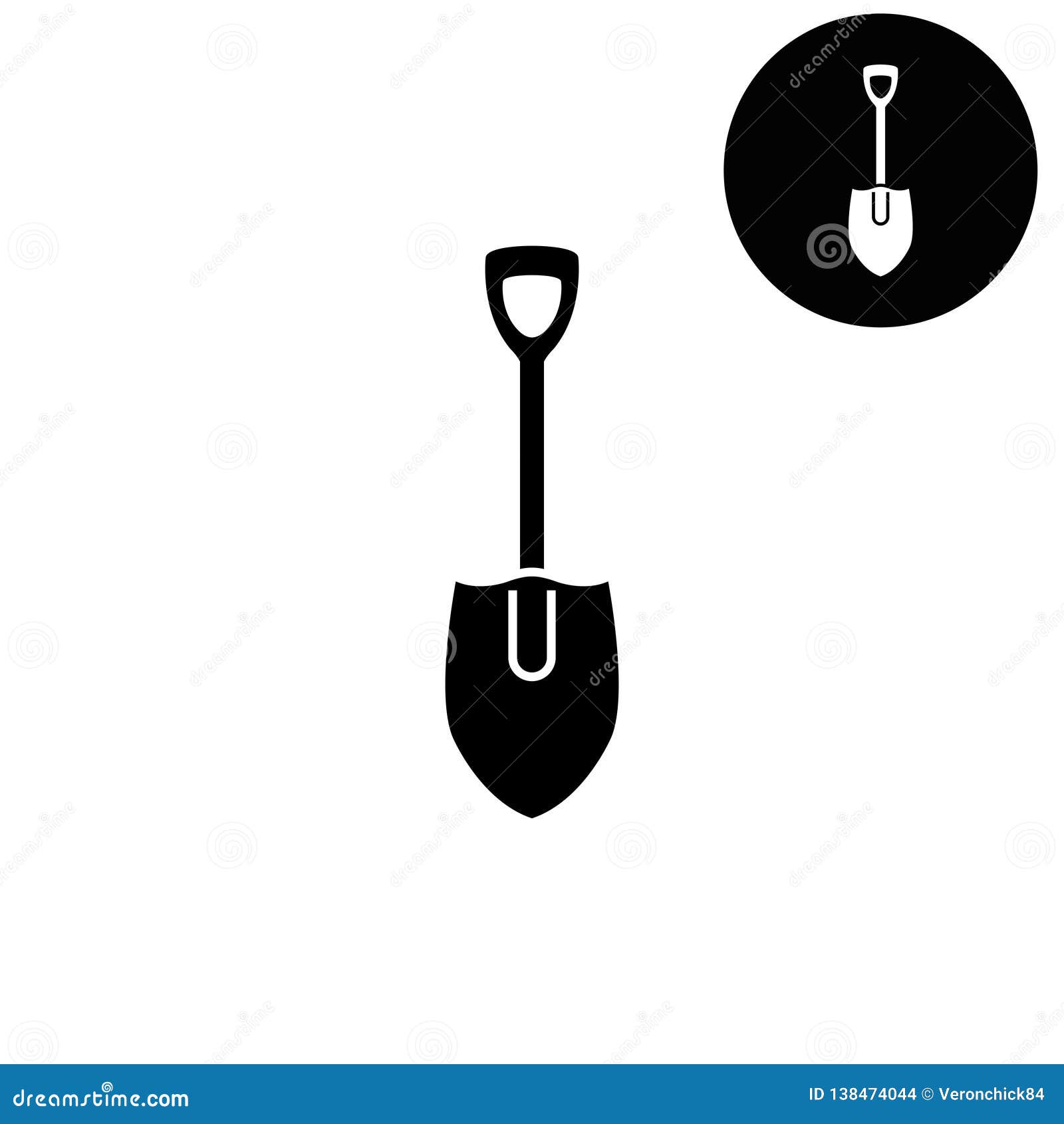 Shovel white vector icon stock vector. Illustration of logos 138474044