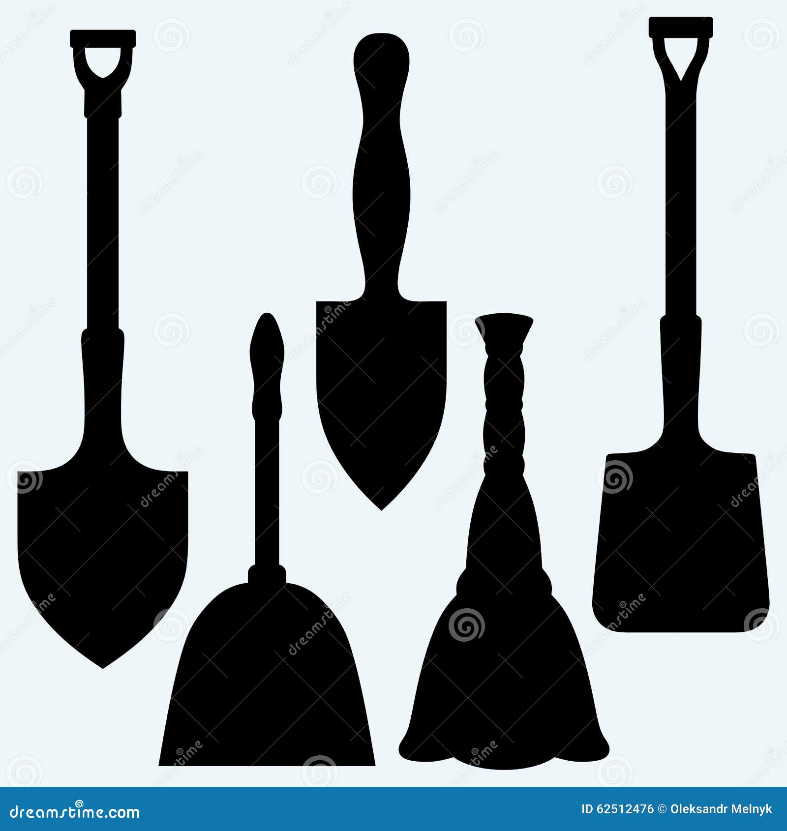 Silhouette Dustpan On A Light Background Vector Illustration