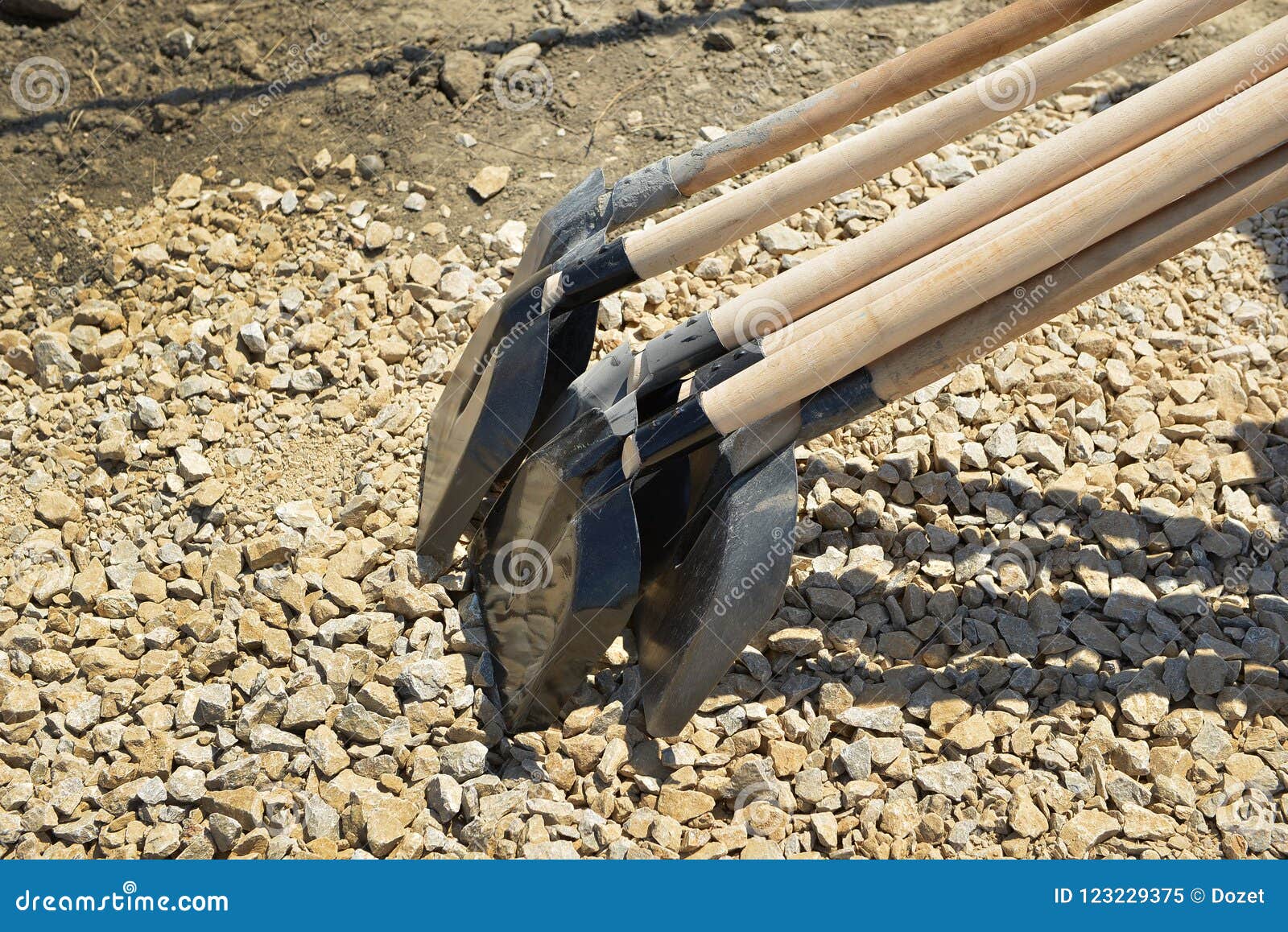 Shovels construction site stock image. Image of build 123229375
