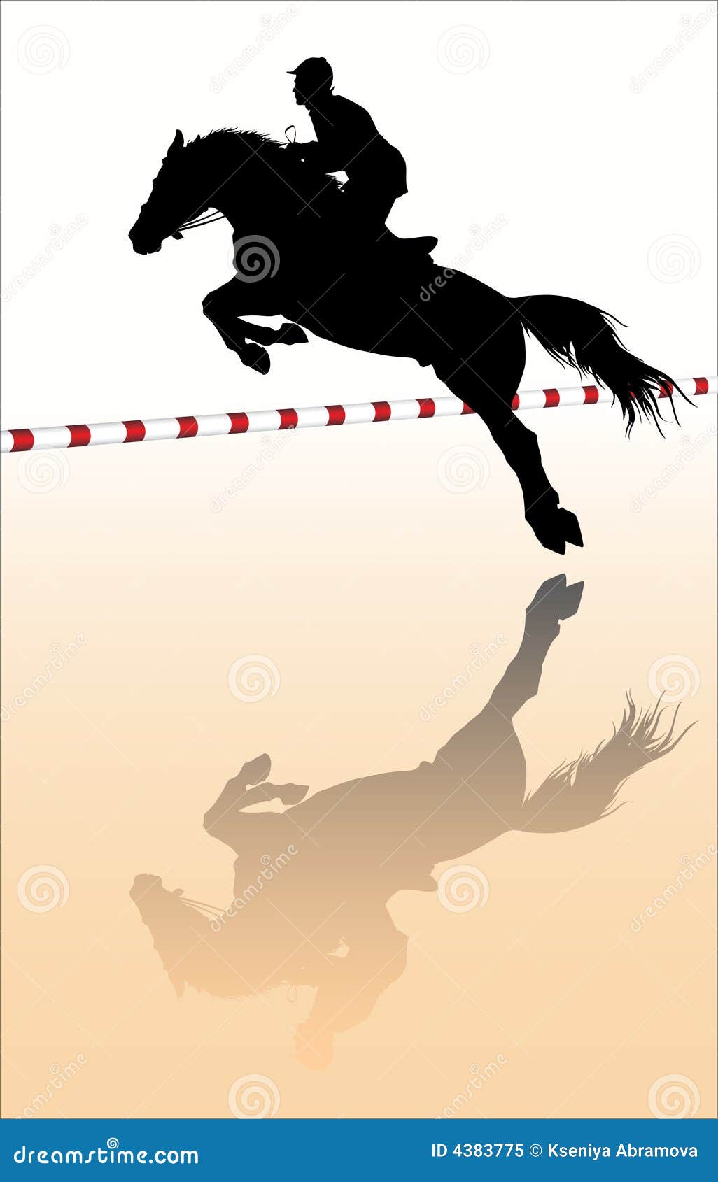 Show jumping stock vector. Illustration of silhouette - 4383775
